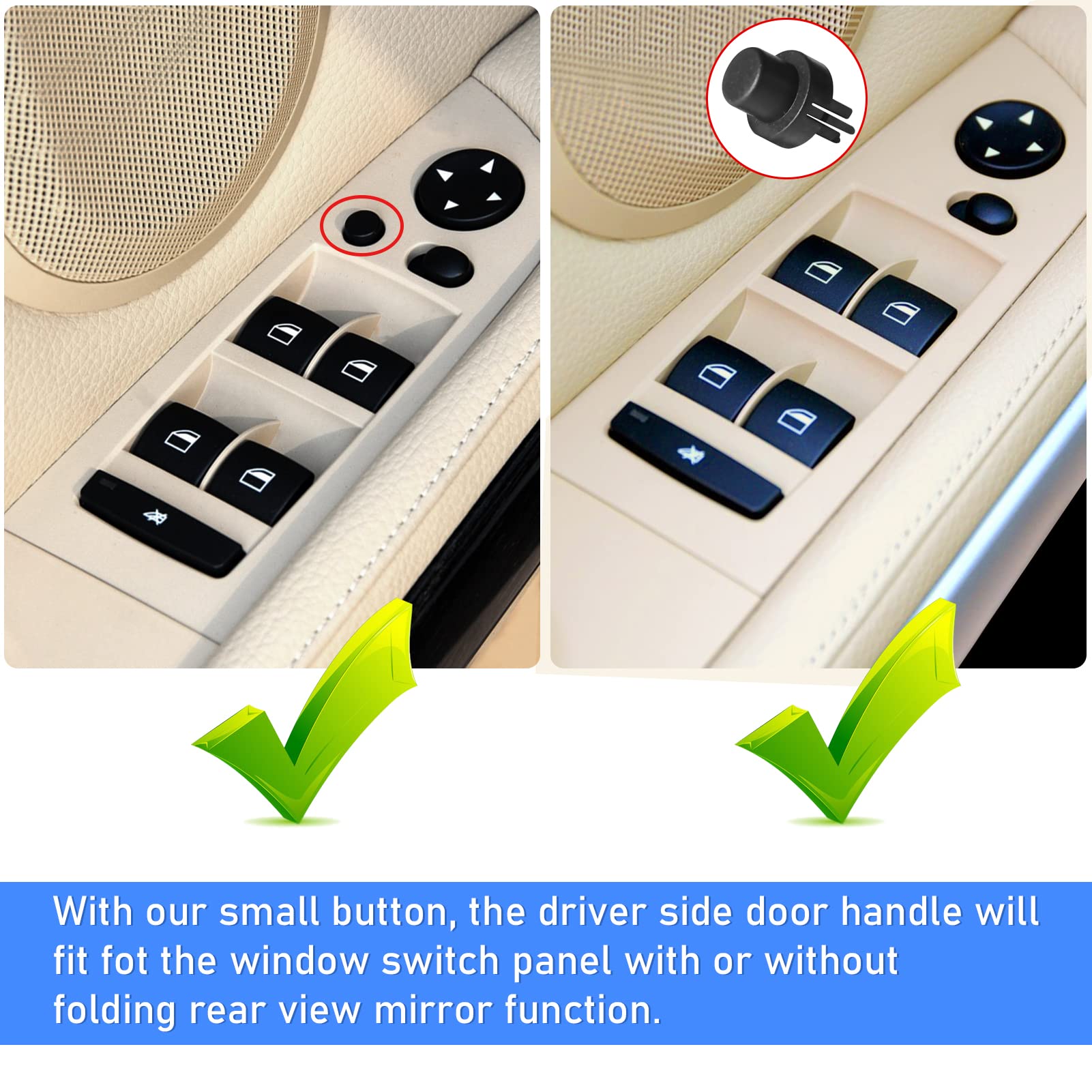 Jaronx E90 E91 Driver Side Door Handle - 13.98" Beige ABS, Compatible with BMW 3 Series 320i 323i 325i 328i 335i
