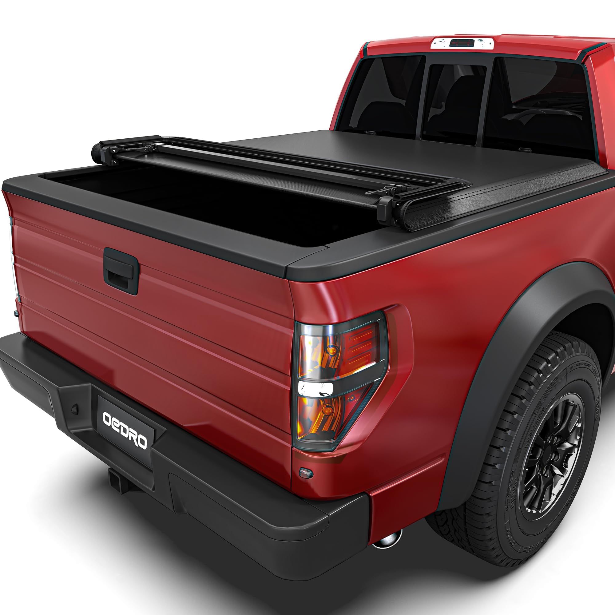 Oedro Soft Quad Fold Tonneau Cover Truck Bed Covers Compatible With 2009-2014 Ford F-150 F150 5.5Ft Bed