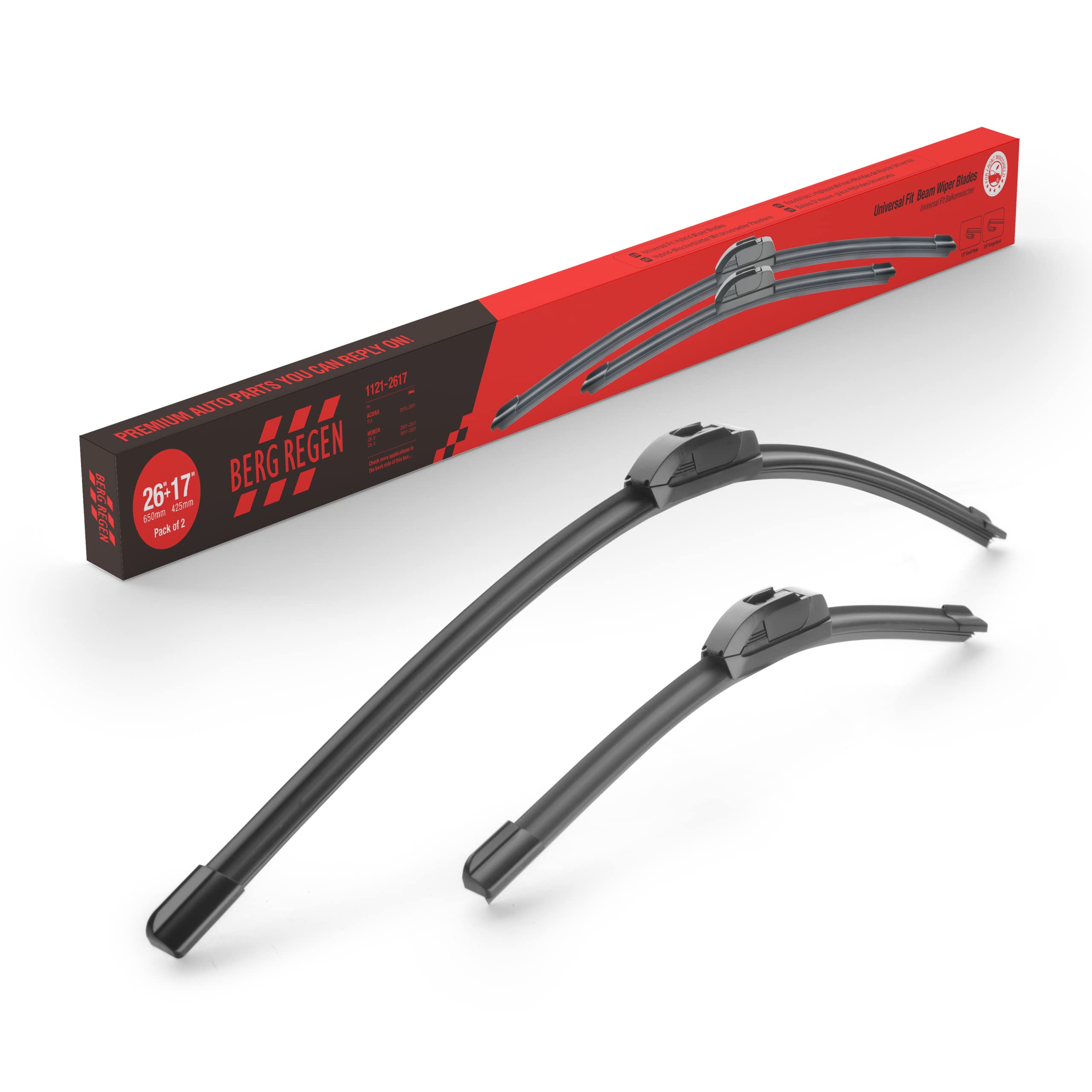 Oem Quality Performance Premium Windshield Wiper Blades 26 And 17,All-Season Auto Replacement Wiper Blades,Fit Honda Cr-V 20-07,