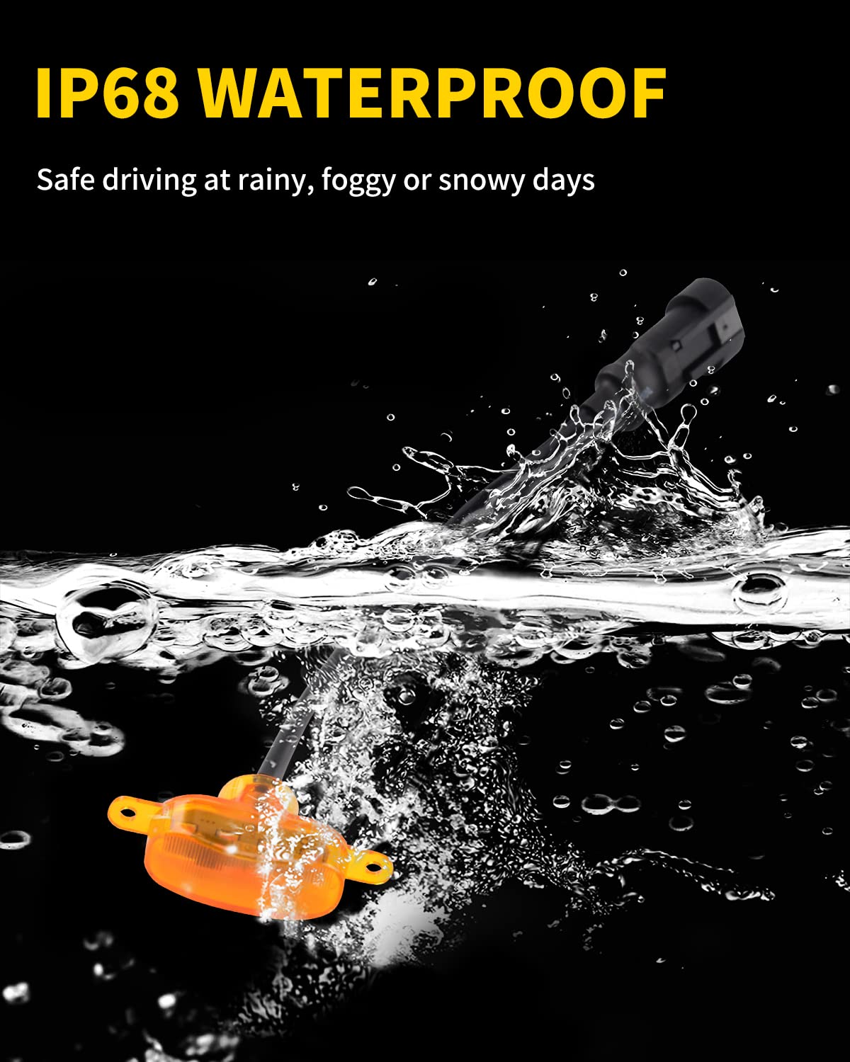 MEALAM Amber LED Lights 3PCS Front Grille Raptor Lamps Car Accessories with Harness and Fuse, Compatible with 2004-2019 for-d F1