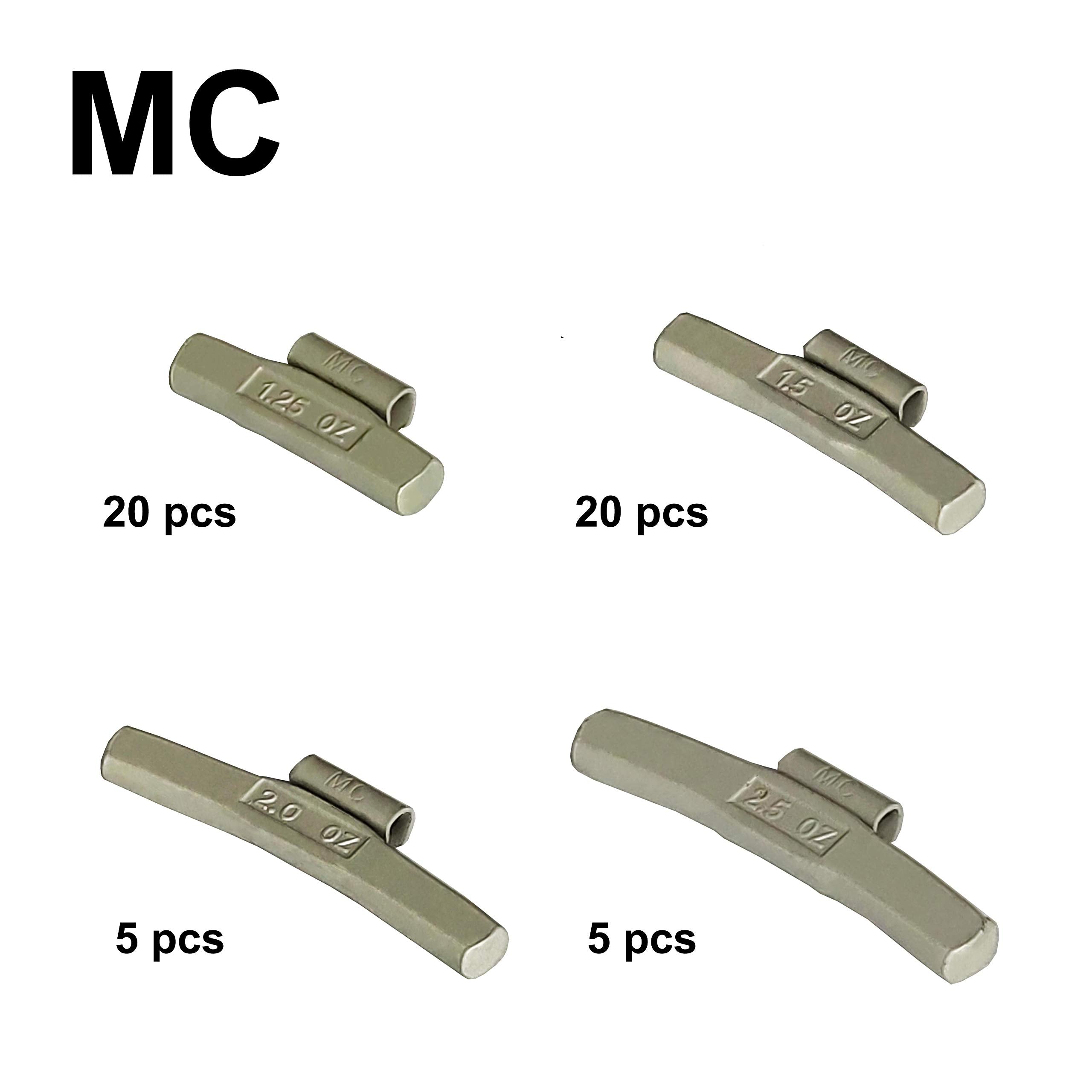 Zerint Mc-M50 Wheel Weight Kit Mc Style Grey 50Pcs/Kit: 1 1/4Oz 20Pcs, 1 1/2Oz 20Pcs, 2Oz 5Pcs, 2 1/2Oz 5Pcs