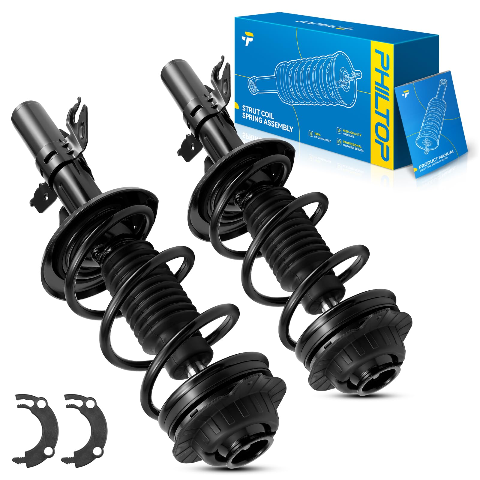 PHILTOP Front Complete Struts Assembly with Coil Spring Compatible with 2013-2016 Dart Limited Automatic Replaces OEM# 172641/17