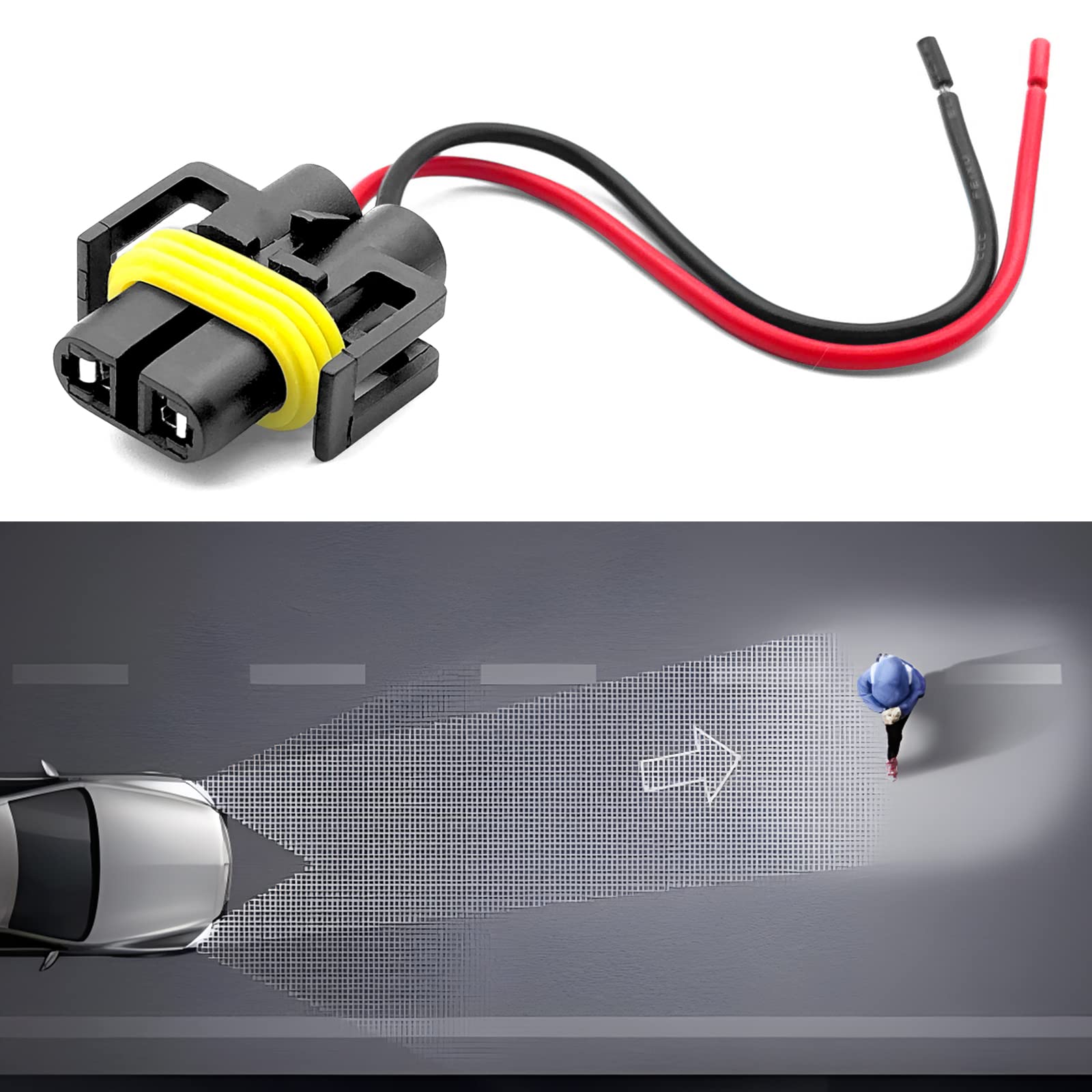 4Pcs H11 H9 H8 880 881 Female Adapters Wiring Harness Sockets Oem Replacement Part Qualiry Compatible With Headlights Or Fog Lig