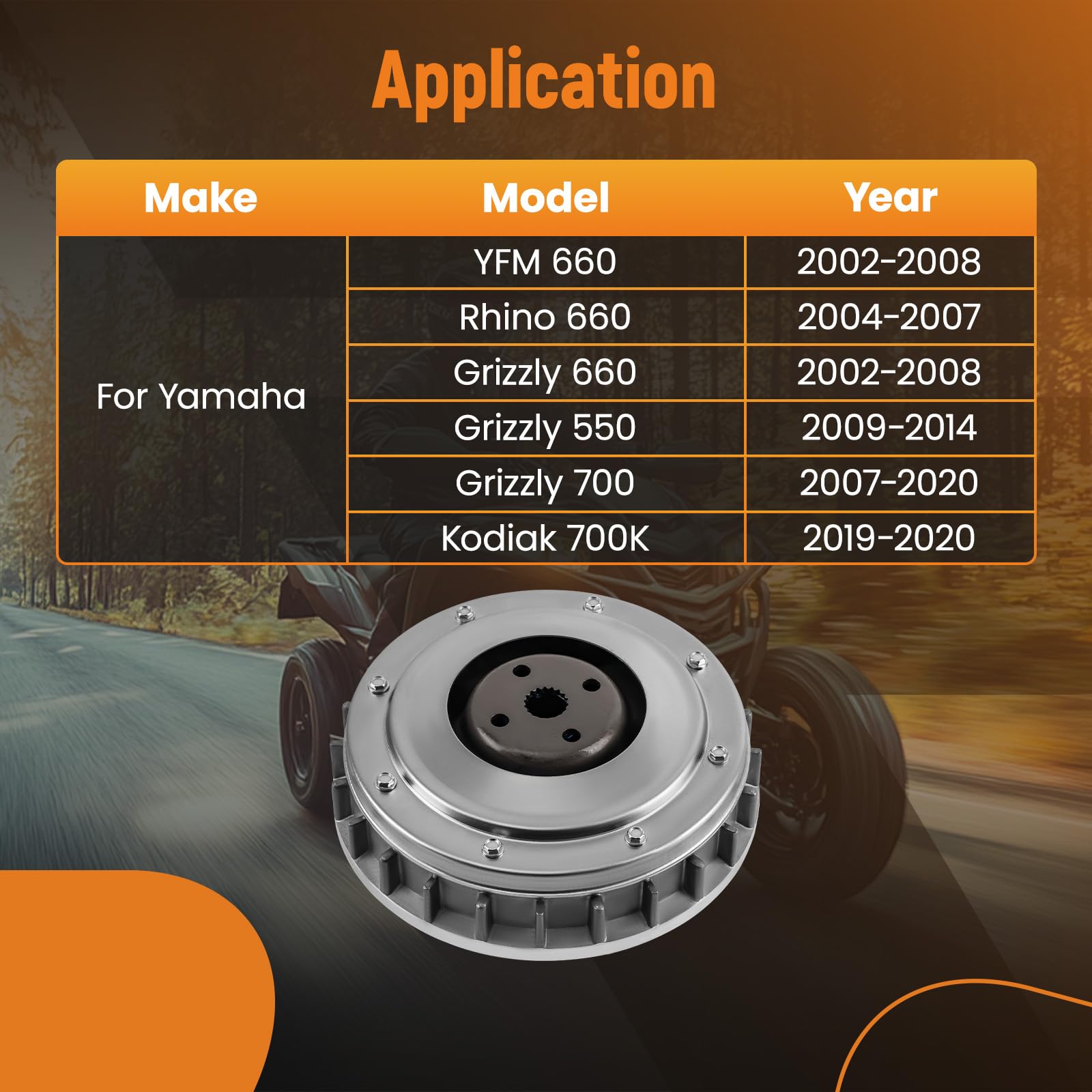 Tuningsworld Primary Clutch Sheave Assembly for Yamaha Rhino 660 & Grizzly 660/550/700, 2002-2020, OEM Replacement Parts