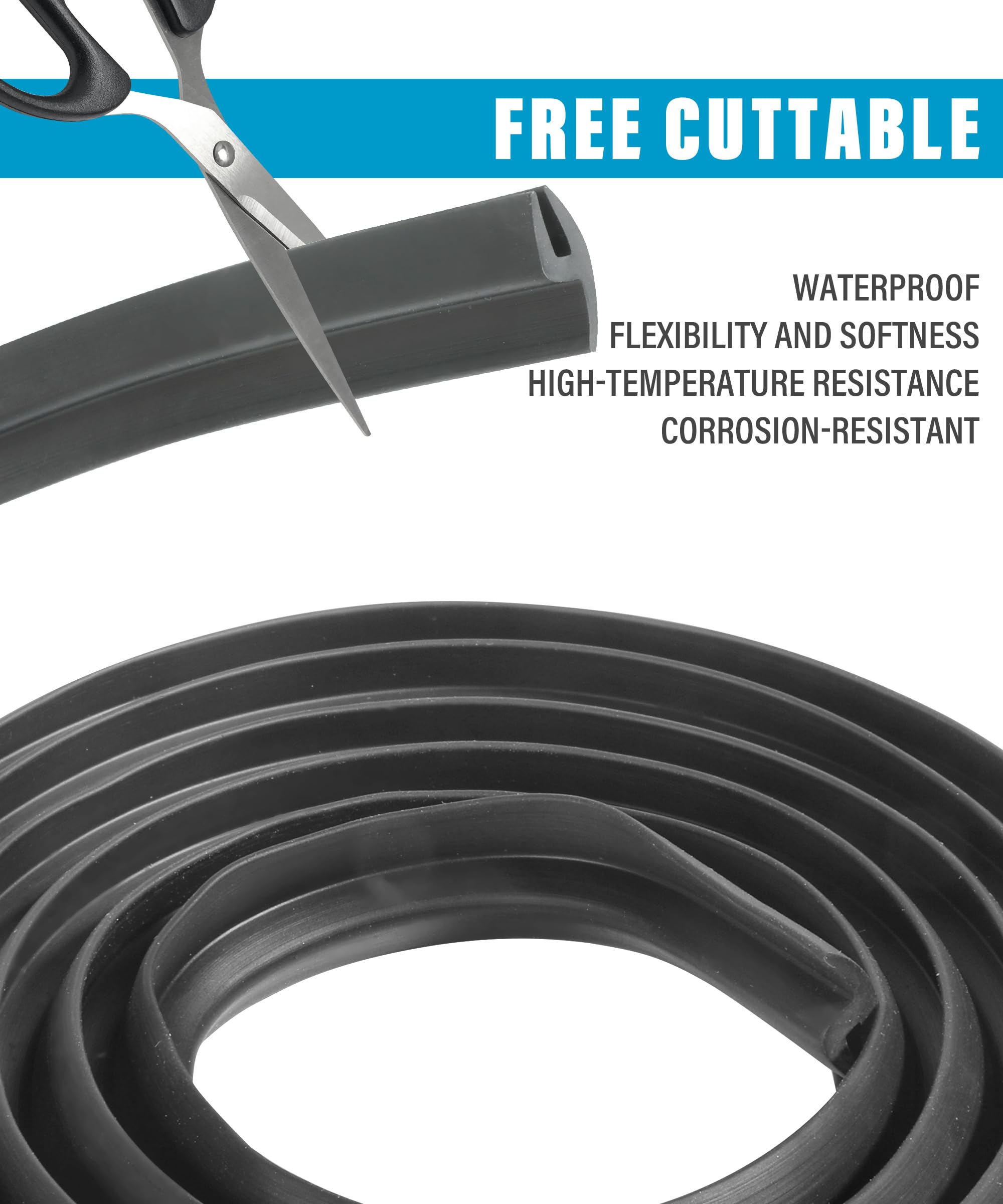 YAKEFLY 5.6FT Windshield Trim,Windshield Moulding,Front Windshield Moulding Trim Rubber Strip,Car Weather Stripping Windshield S