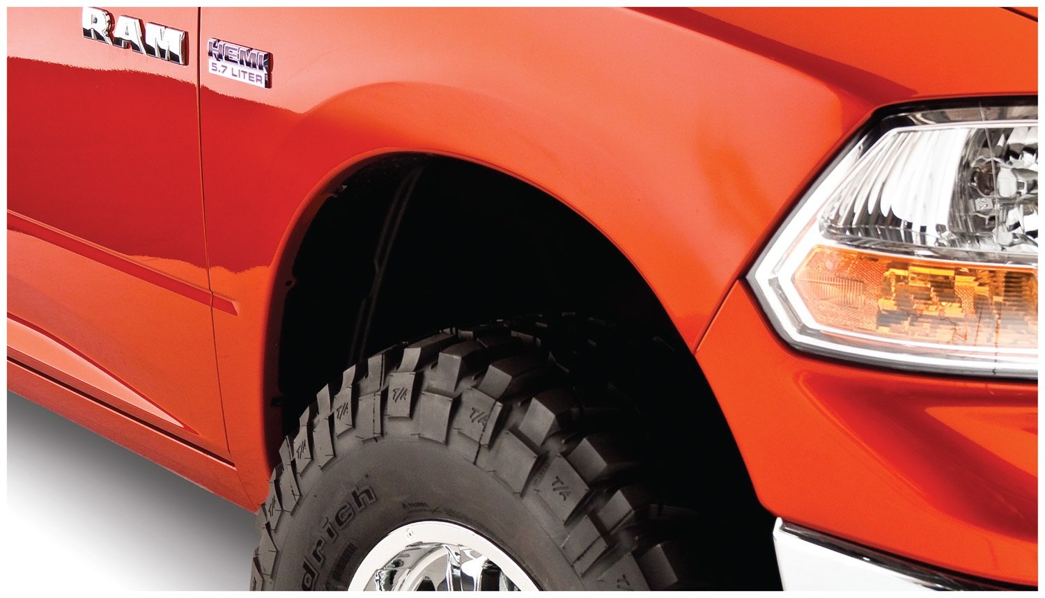 Bushwacker Extend-A-Fender Fender Flares 4pc Set for 2009-2021 Ram 1500, Smooth Black, ABS Plastic, Model 50914-02