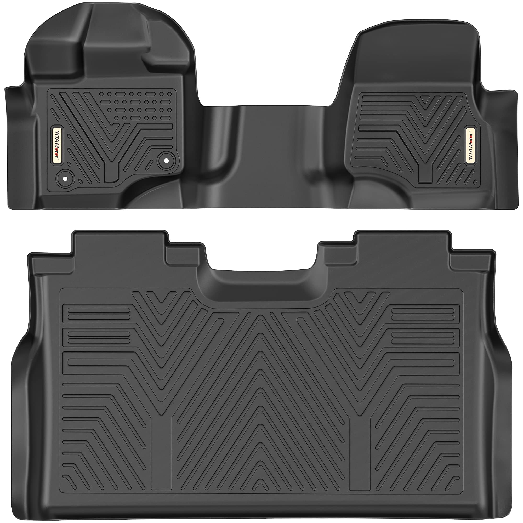 YITAMOTOR Floor Mats for Ford F-150 2015-2026 SuperCrew Cab Bench Seat, Custom Fit All Weather Anti-Slip TPE Rubber Mat, Super D