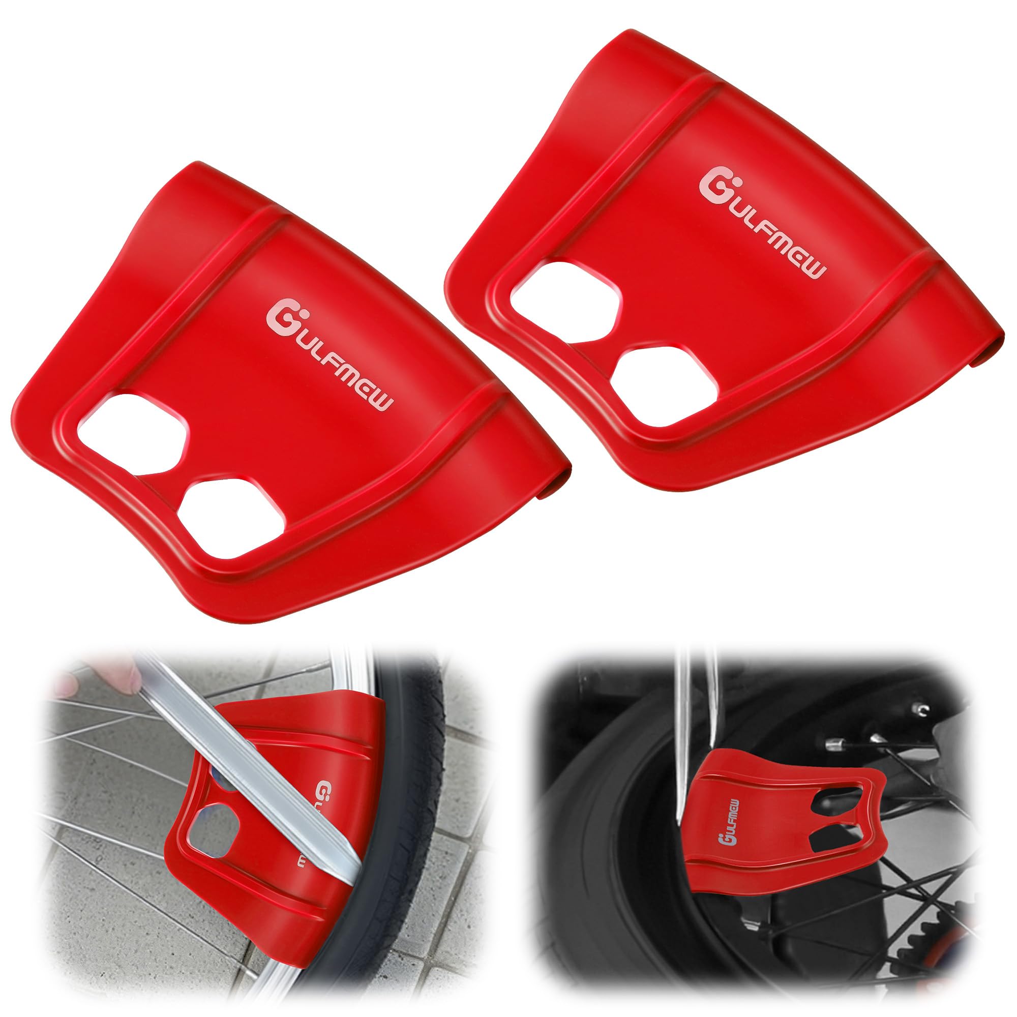 Gulfmew Rim Protectors for Tire Changing, 2 Piece Wheel Rim Guard Kit for Motorcycle, Bicycle, Scooter & E Bike, Durable Tire Le