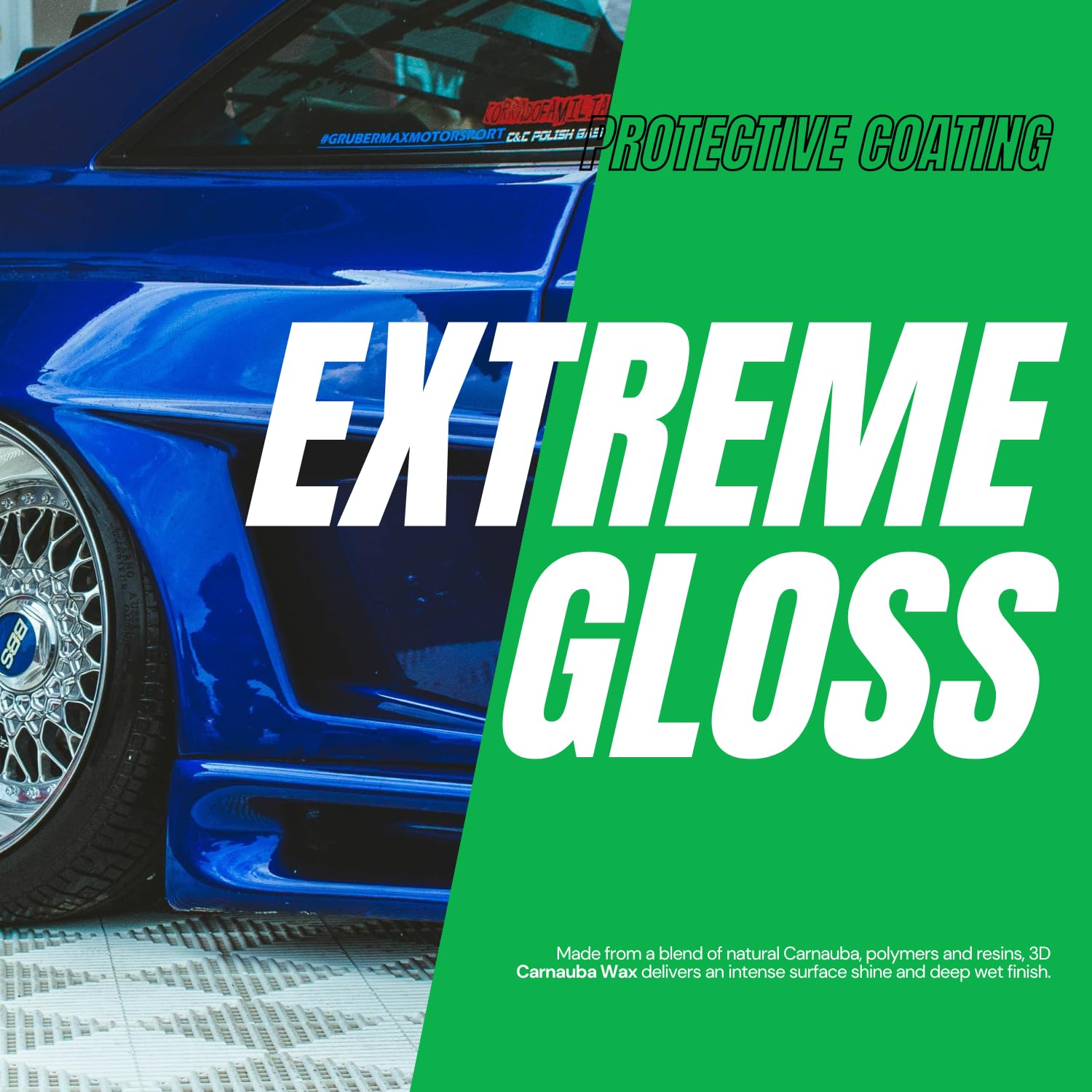 3D Carnauba Wax - High Gloss, Deep Shine Brazilian Carnauba Liquid Wax - Long Lasting Uv Paint Protection - Easy Application On Cars, Rvs, Boats, Motorcycles - Non-Staining Detailing Products 1 Gallon