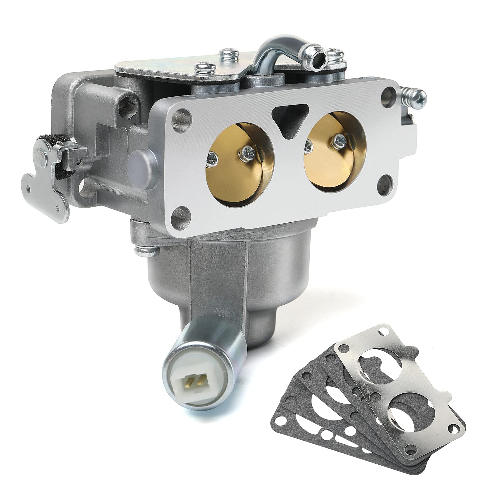 CANZILLA Carburetor for BS V-Twin Engine - Replacement with Gasket for Lawn Mower Models 407777, 40N877, 40R877, Silver Finish
