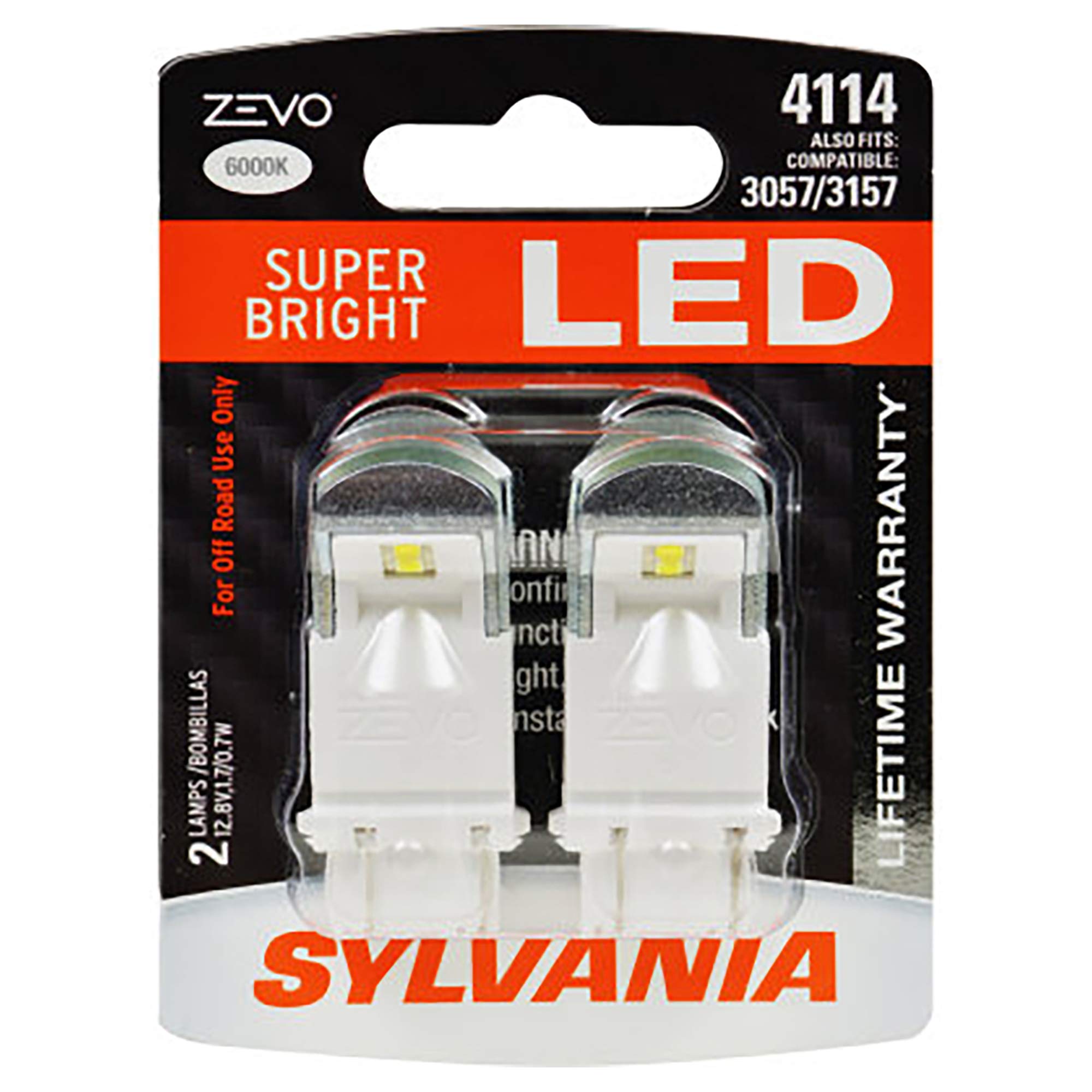 Sylvania - 4114 Zevo Led White Bulb - Bright Led Bulb, Ideal For Daytime Running Lights (Drl) And Back-Up/Reverse Lights (Contai