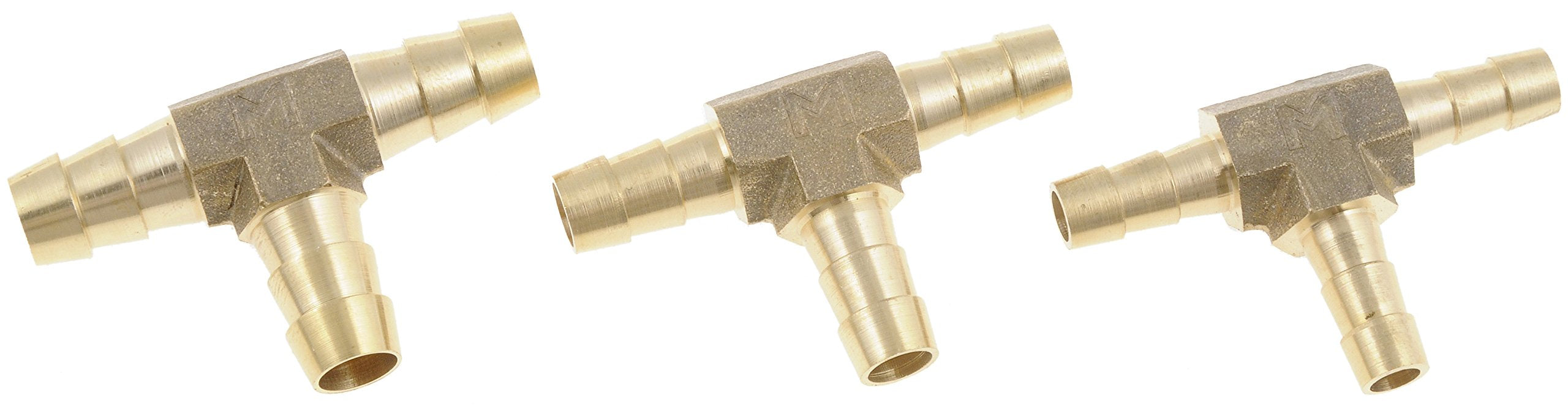 Dorman 55109 1/4 In., 5/16 In. And 3/8 In. Brass Tee Connector Assortment, 3 Pack Universal Fit