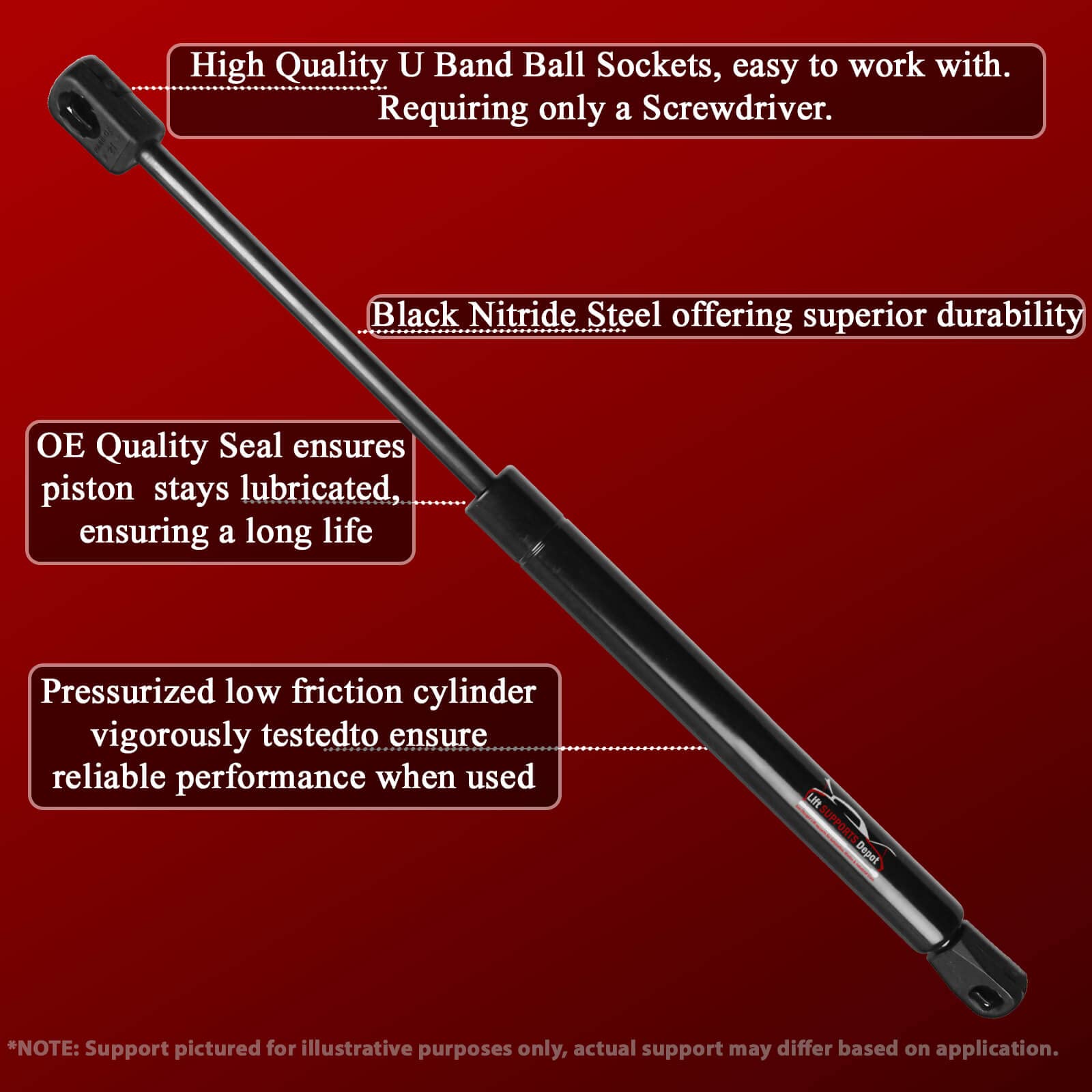 Lift Supports Depot Qty (2) Fits Lexus Rx400H Rx450H 2007 2008 2009 Liftgate Lift Supports With Power Gate Shocks Struts