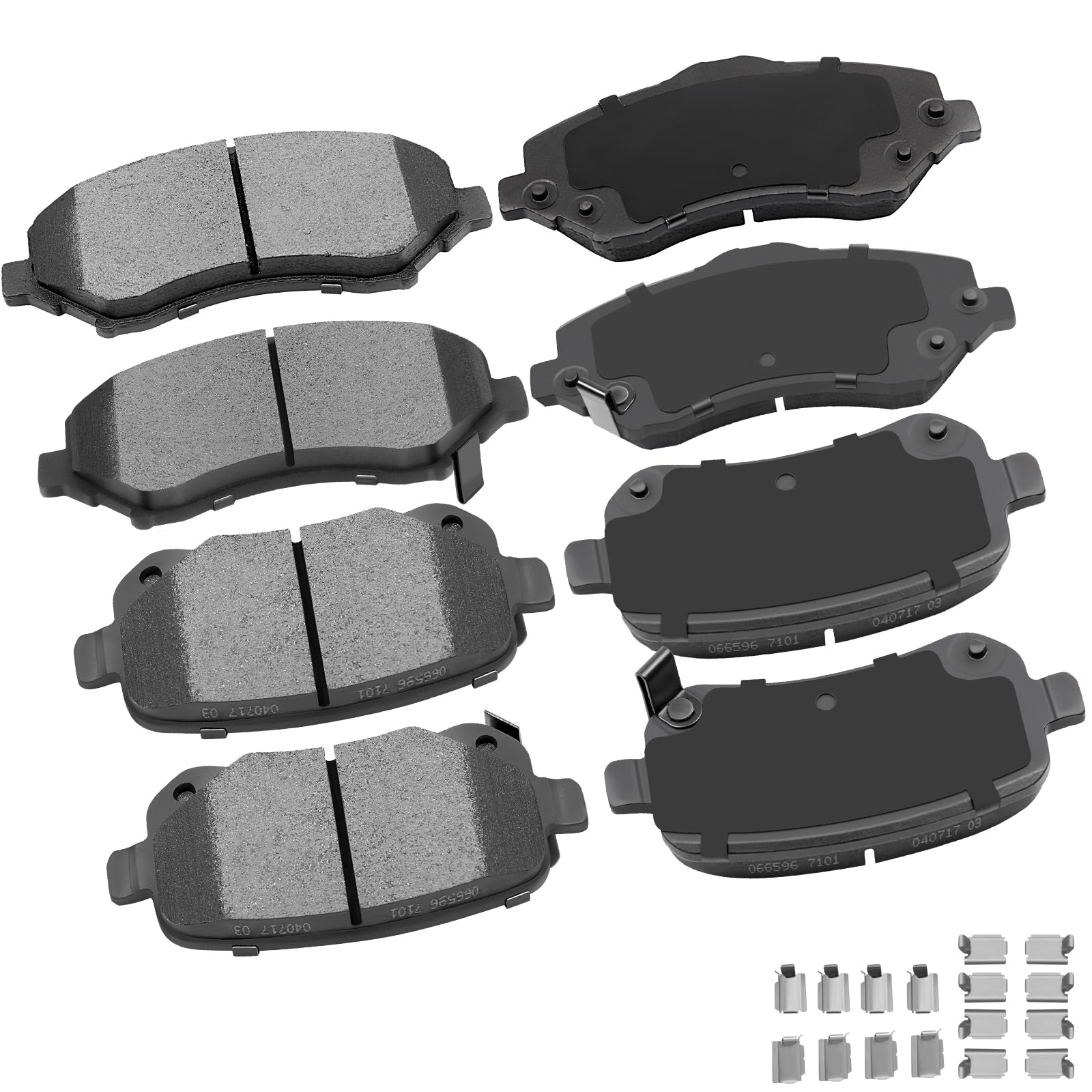 Cciyu D1273 D1326 8Pcs Front & Rear Ceramic Brake Pads Kits 08-12 For Chrysler Town & Country, 08-12 For Dodge Grand Caravan, 09