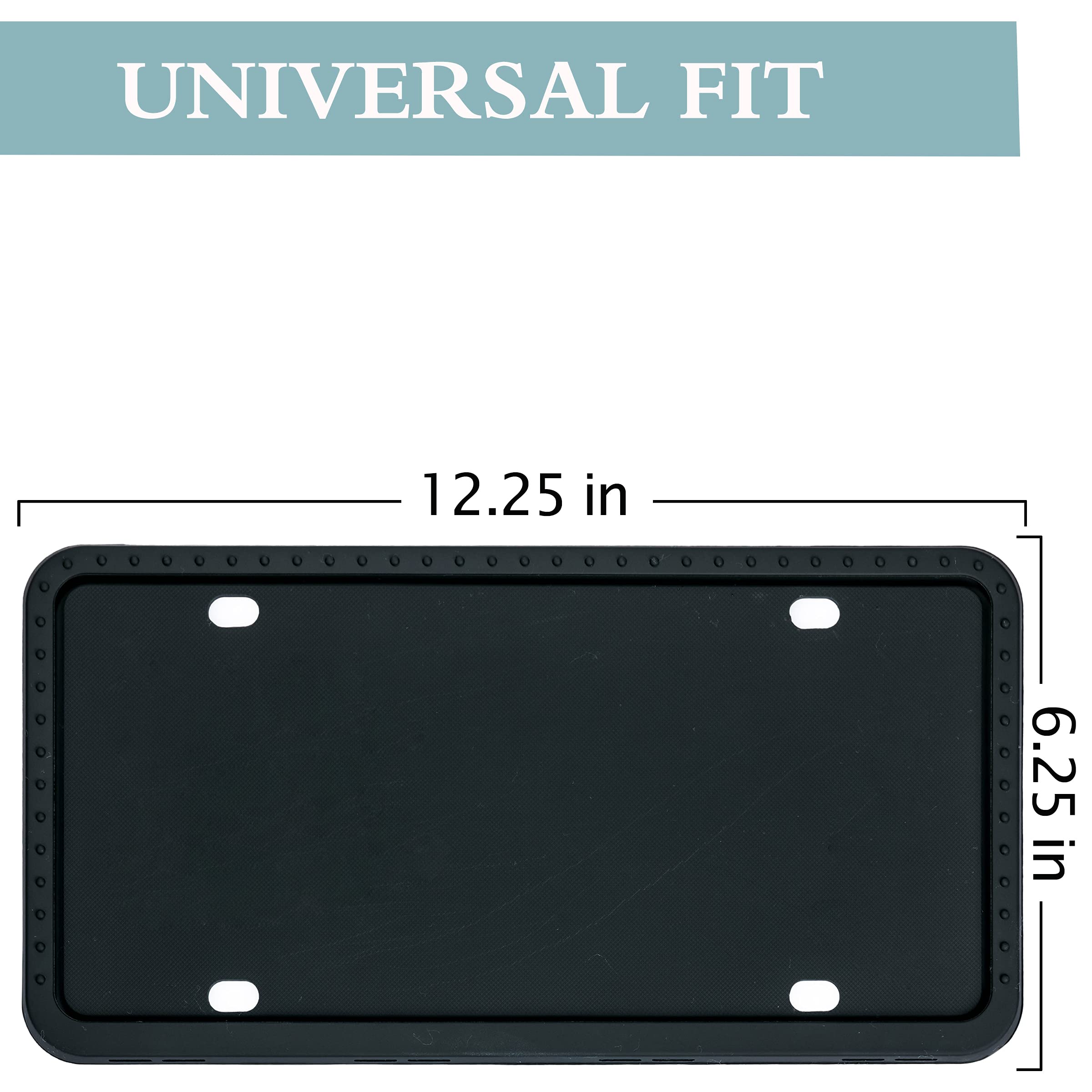 TDHDIKE Silicone License Plate Frames - 2 PCS, Rustproof & Weatherproof, Black Universal Holder