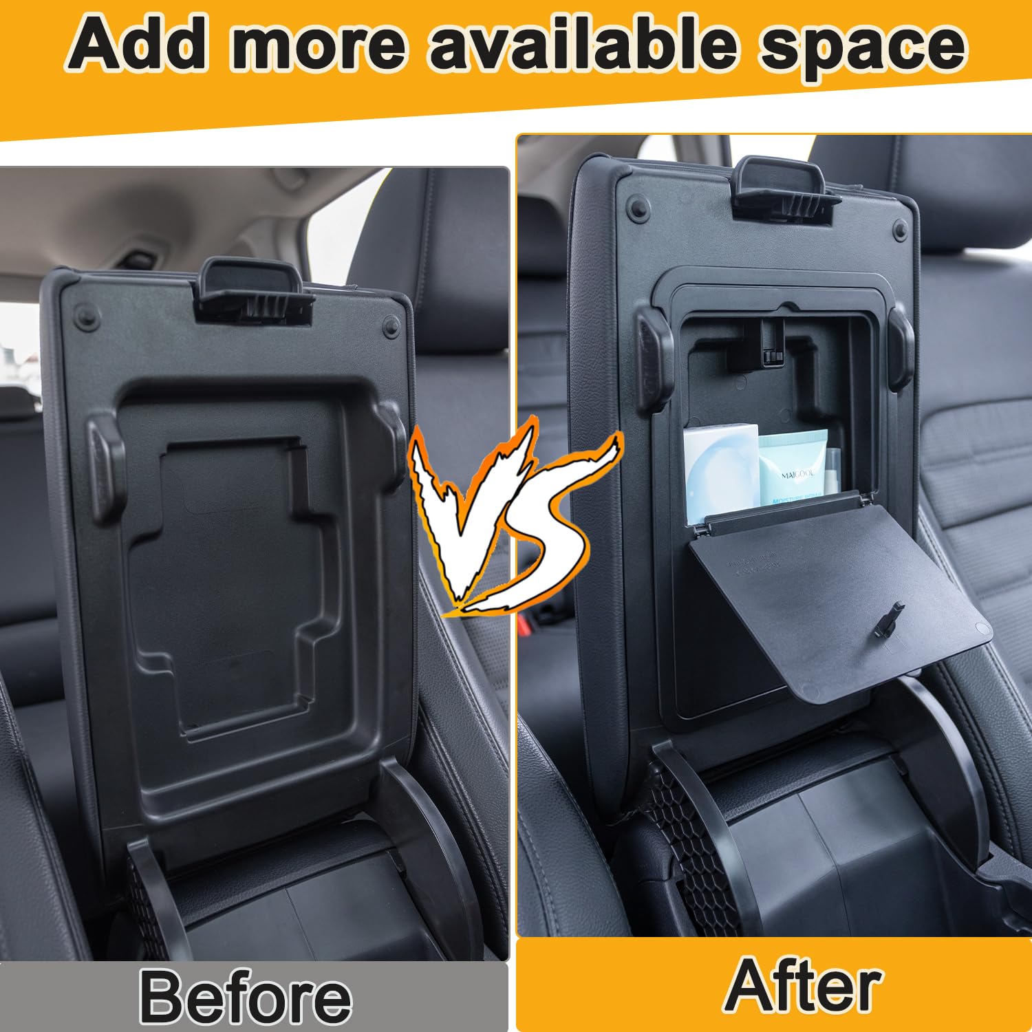 PIMCAR 3-Piece Center Console Organizer Set for 2023-2026 Honda CR-V, Durable ABS Armrest Tray & Hidden Storage Box