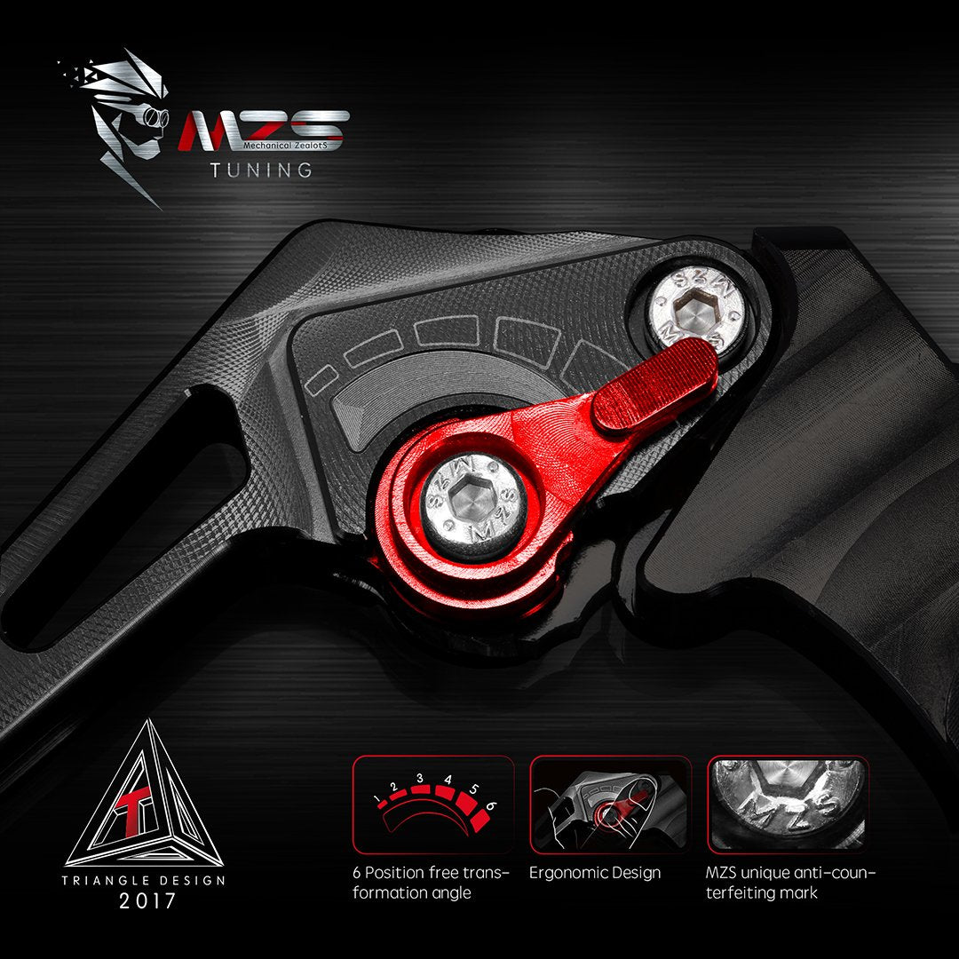 Mzs Black Motorcycle Brake Clutch Levers Short Compatible With Bobber, Bonneville T100, Street Triple S/R, Street Twin/Cup/Scram