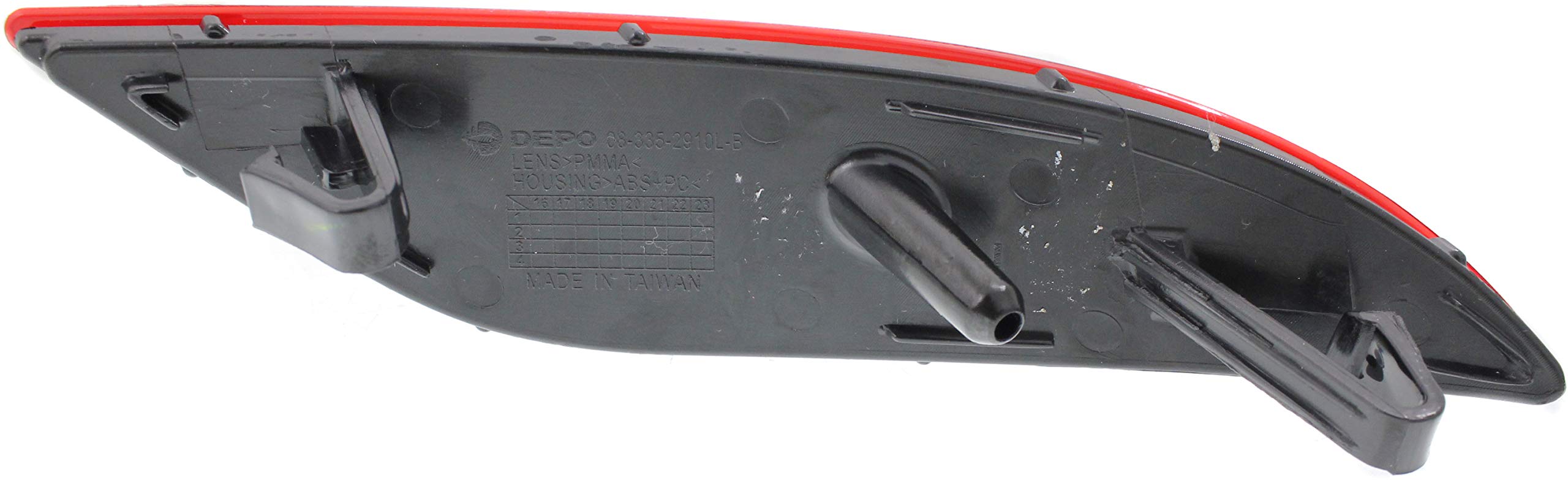 Evan Fischer Bumper Reflector Compatible With 2016-2023 Chevrolet Malibu, Rear Driver Side Gm1184113