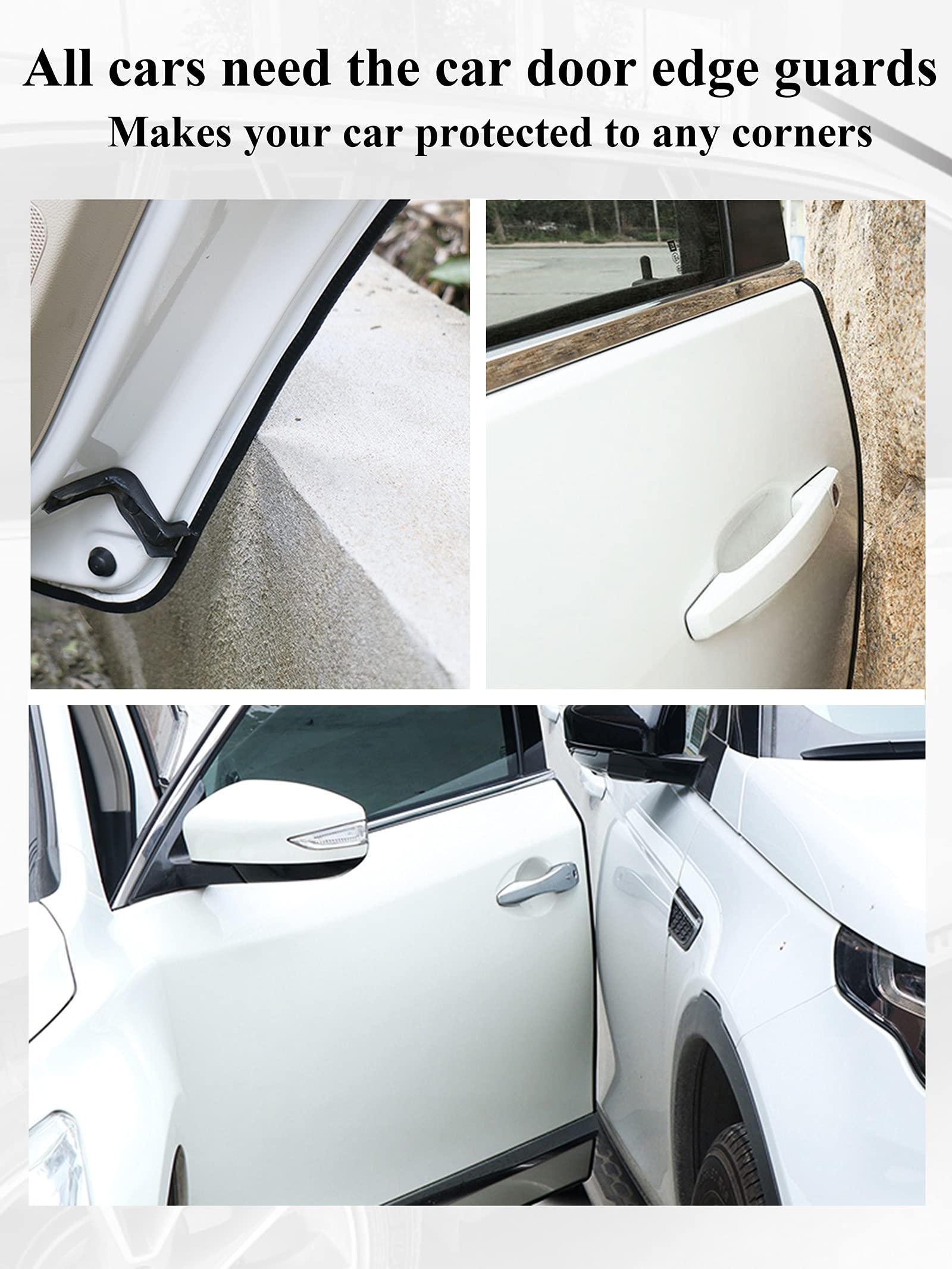 Syoauto 13Ft(4M) Door Edge Guard White Car Door Edge Guards Door Edge Protector For Cars Rubber Auto Door Trim U Shape Build In