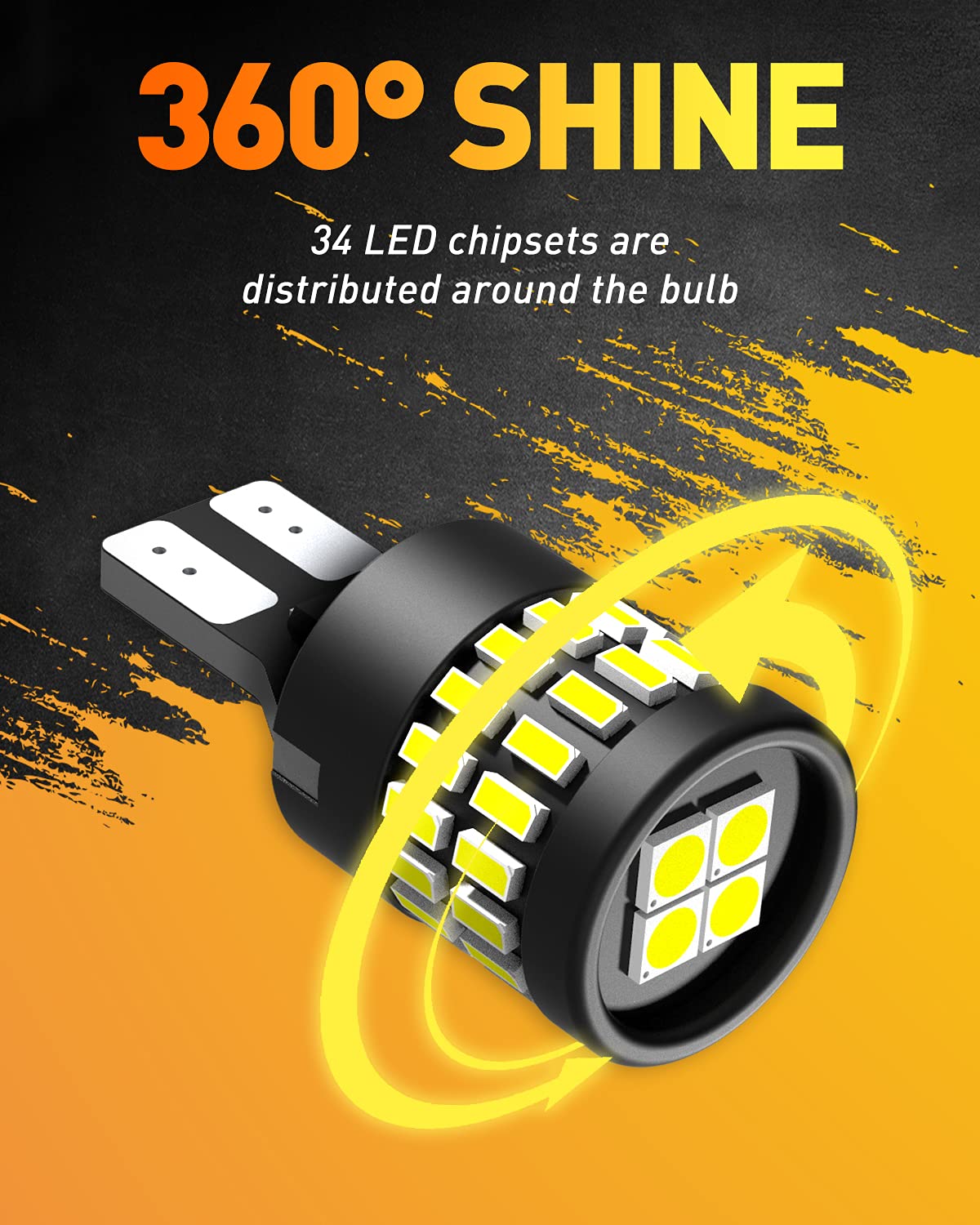 Oxilam 2023 Upgraded 912 921 Led Bulb Reverse Lights, Backup Light Bulbs For Car, 300% Higher Brightness 6000K White, Mini Size Non-Polarity Canbus Error Free T15 906 W16W Bulb, Pack Of 2