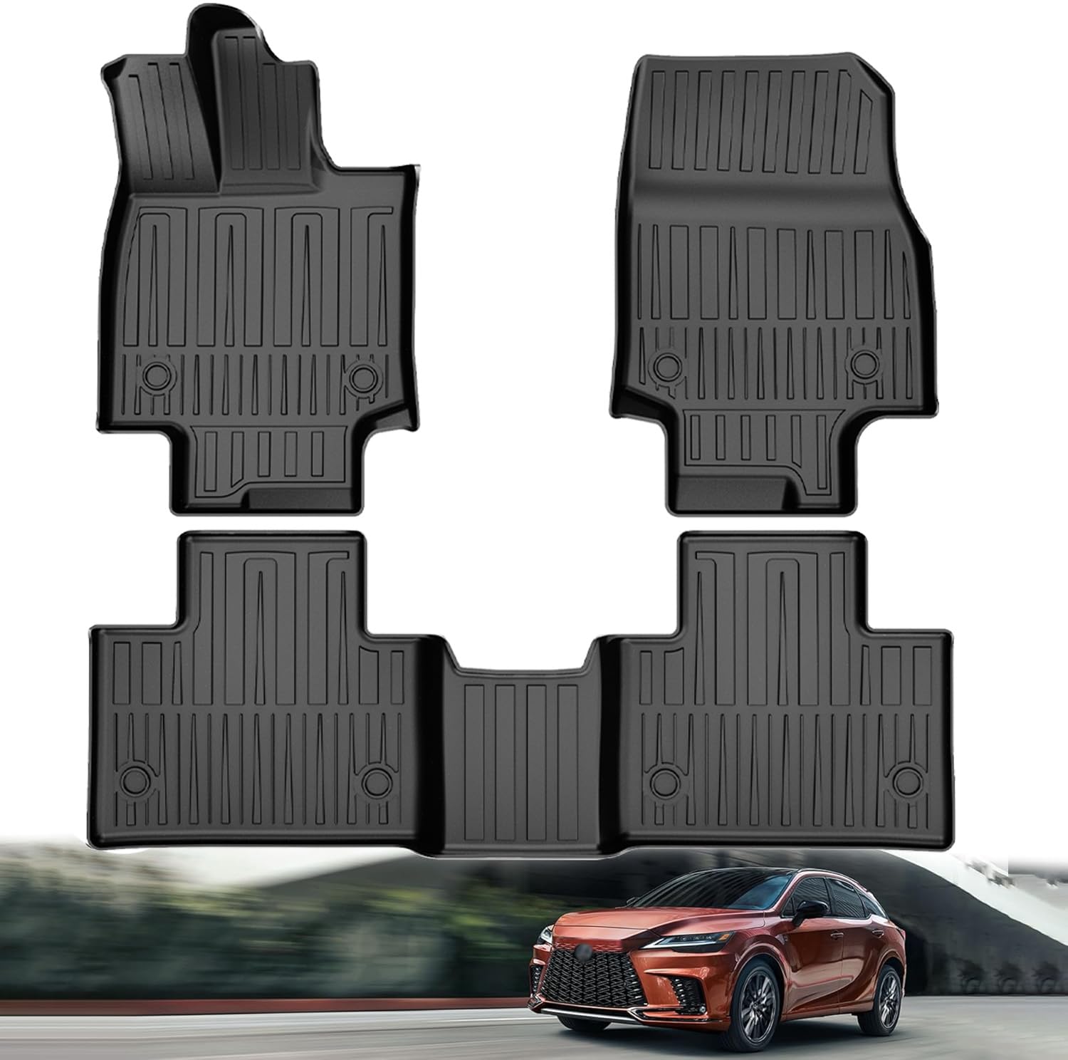 Original 2023-2025 Rx Floor Mats For Lexus Rx350/Rx350H/Rx500H (Not Fit Rx450H+ Phev Model) - Custom Fit Tpe Floor Liners - All
