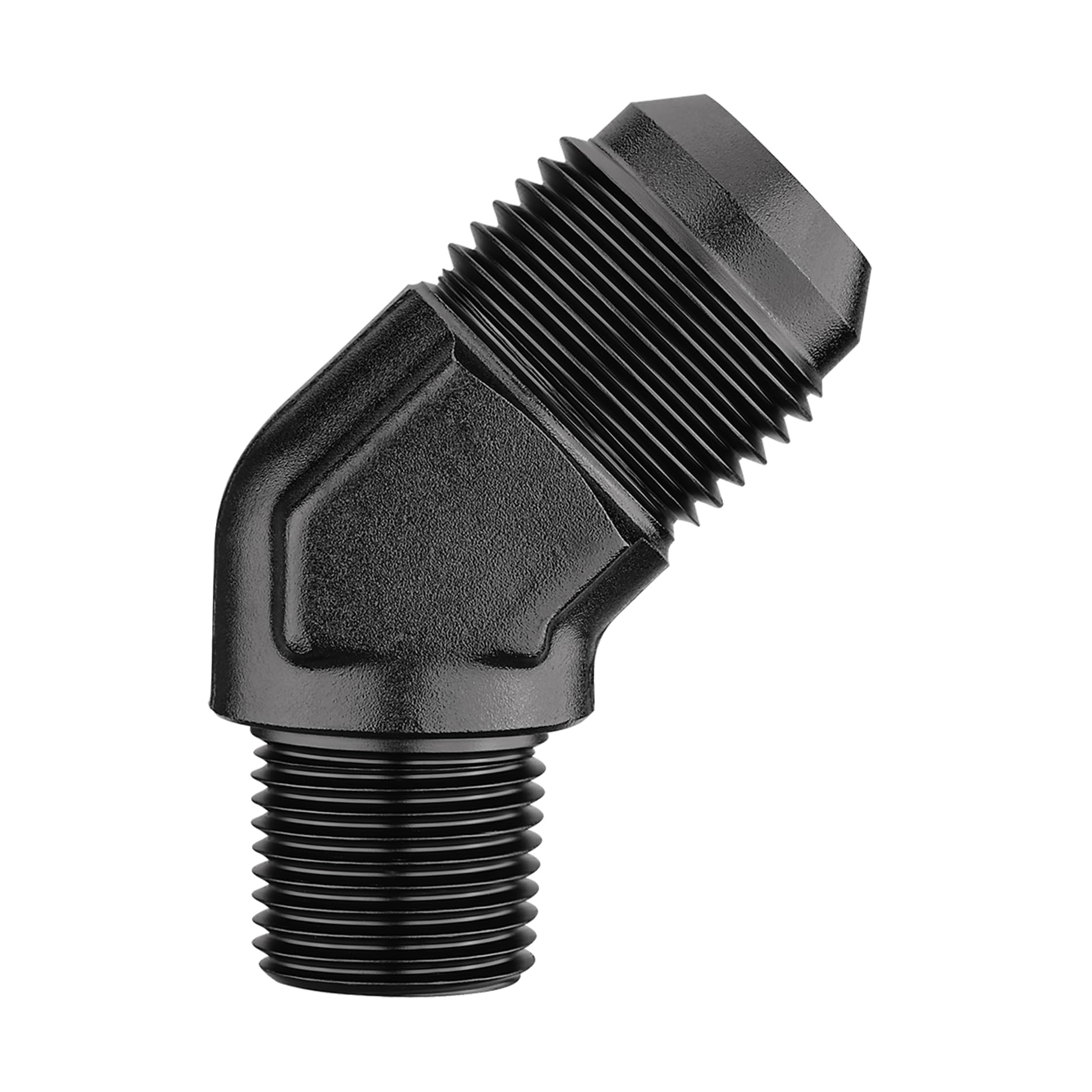 Evil Energy 10An Male Flare To 3/8'' Npt Pipe 45 Degree Fitting Adapter Aluminum Black