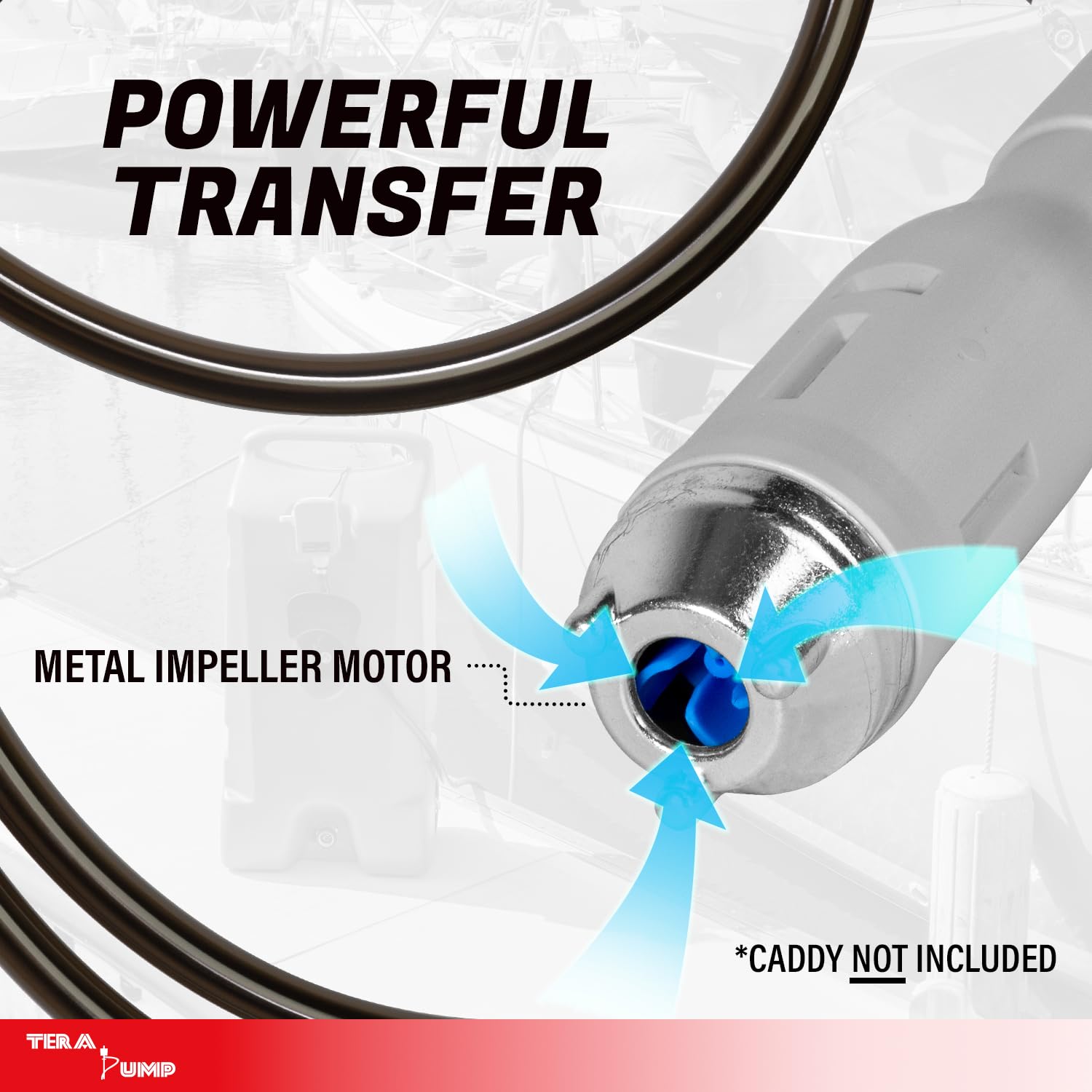 TERA PUMP TRFA03-GC Automatic Gas Caddy Fuel Transfer Pump w/Auto-Stop Sensor for Overfill protection [2.6 GPM] Fits 14-Gallon G