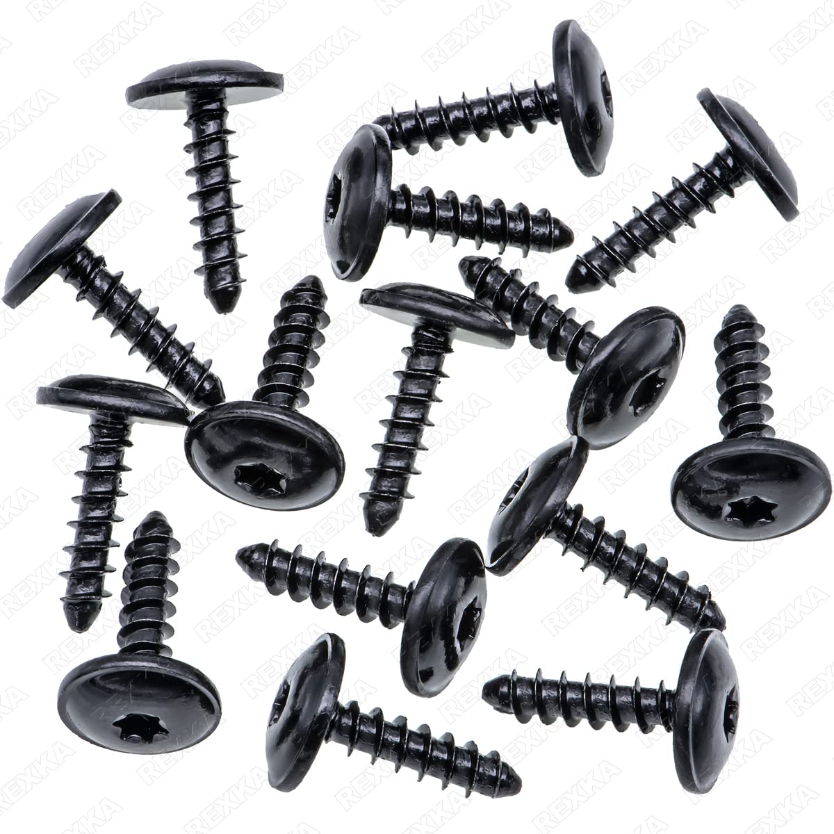 Rexka 15Pcs M5-2.12 X 19Mm T25 Torx Fender Liner Splash Guard Under Cover License Bracket Truss Head Tapping Screw Bolt Compatib