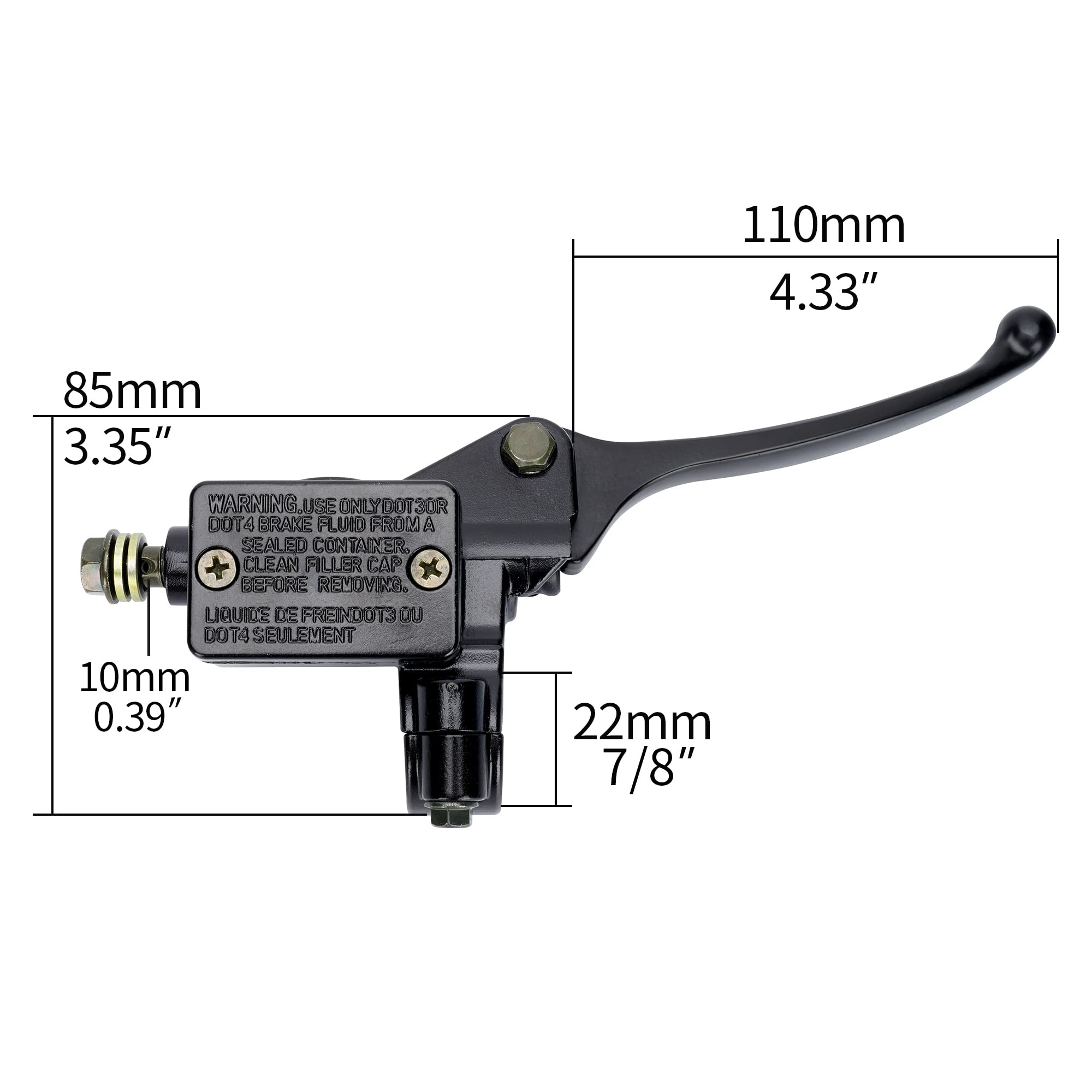 Front Brake Master Cylinder Right Brake Lever for 250R Taotao Sunl 50cc 110cc 125cc Outlaw 525 Roketa Baja Kazuma Eton 4 Wheeler