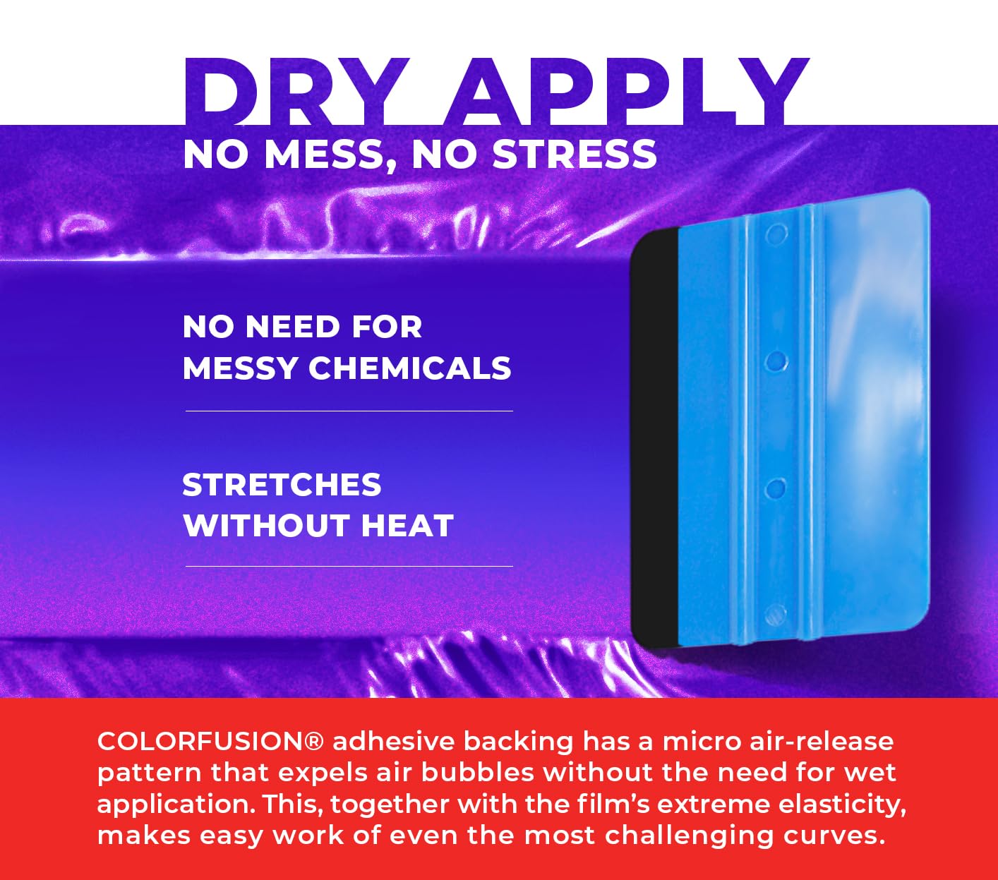 Colorfusion Ppf By Vvivid, Gloss Flip Purple Blast Dry Apply Ppf Vinyl Car Wrap Roll 20Ft X 5Ft