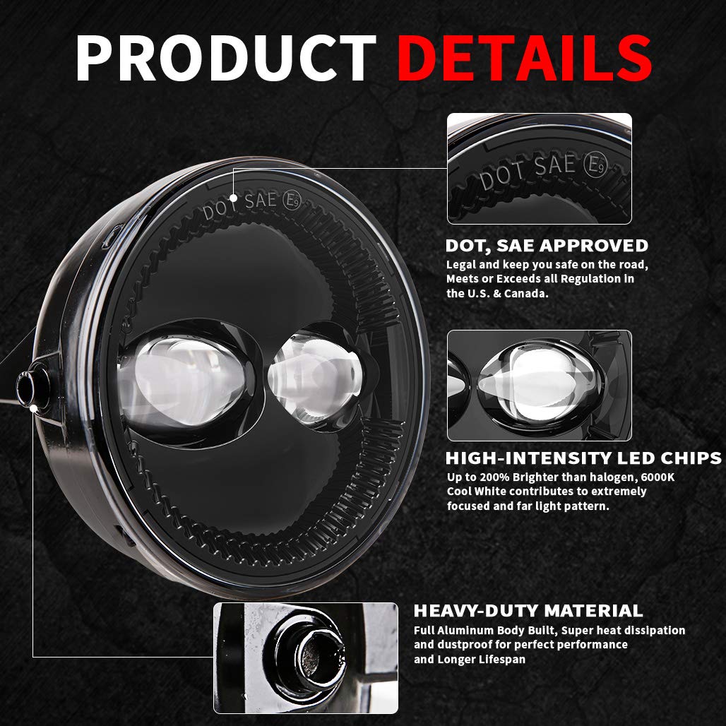 Z-OFFROAD LED Fog Lights for 2006-2014 Ford F150, DOT Approved, Black Bumper Driving Lamp Set, Model SJ-F150DD-024