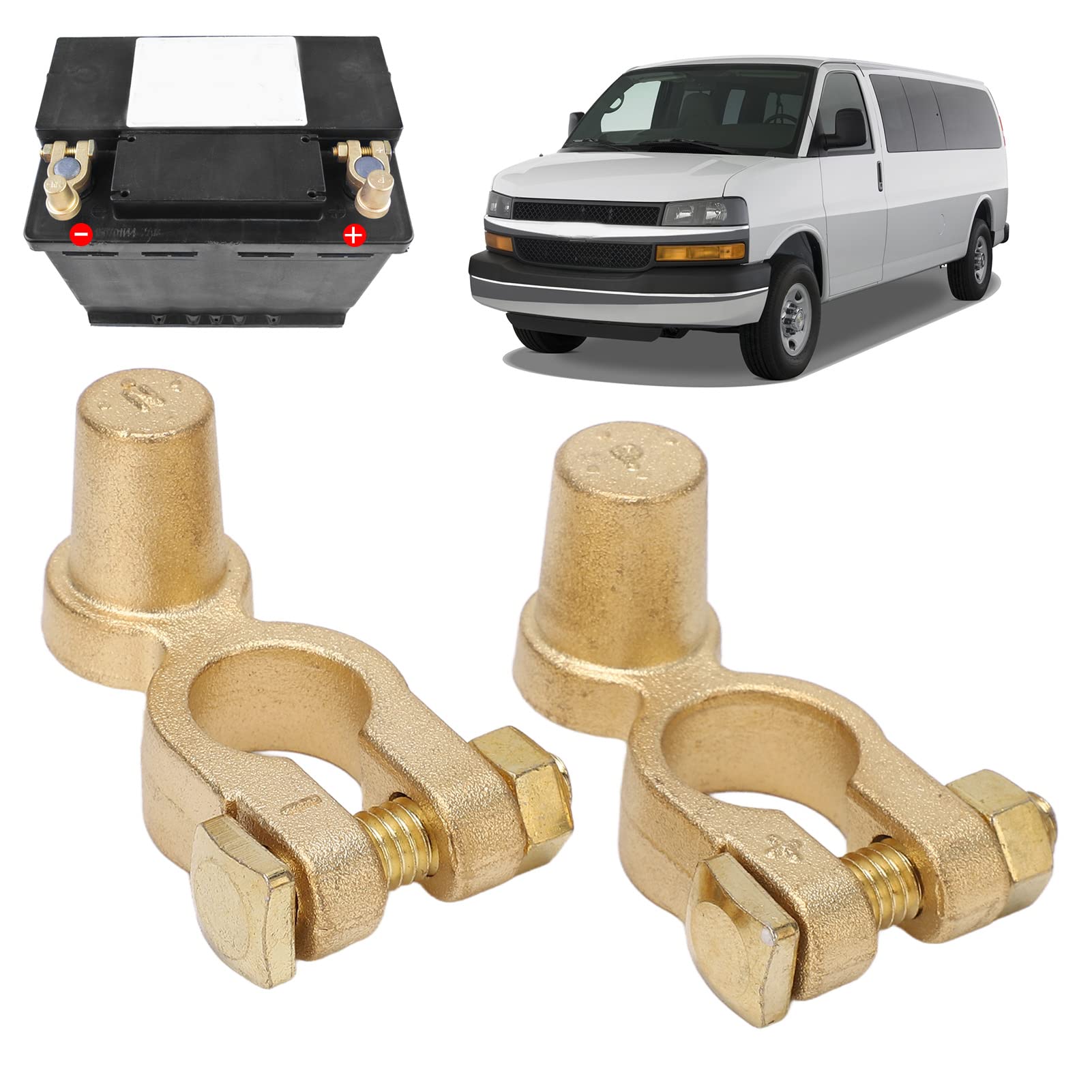 Auto Car Battery Terminal 1 Pair Sae To Jis Car Battery Terminal Connector Positive Negative Top Post Terminal For Auto, Battery Cable Terminal Clamp Set For Car Truck Van Rv Boat