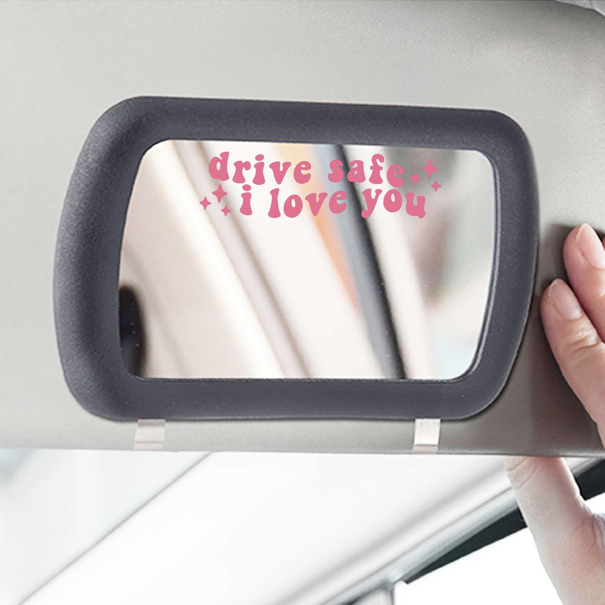 2 X Drive Safe I Love You Rearview Decal Vinyl Decal Mirror Decals Rear View Mirror Sticker Side Mirror Car Window Decal Gift Fo