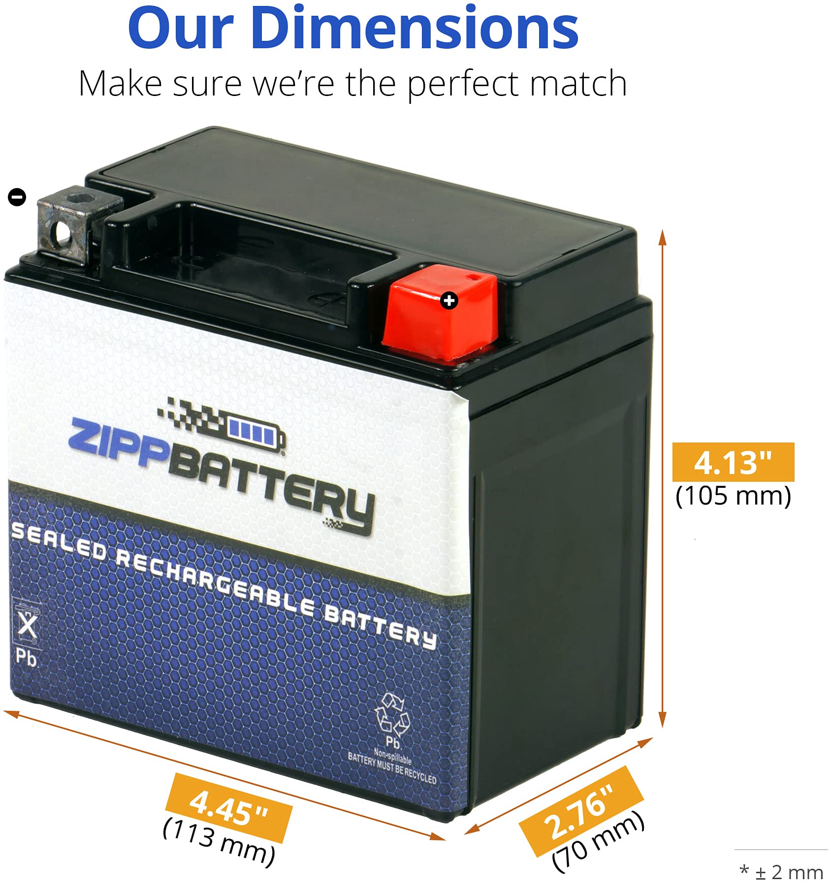 ZIPPBATTERY YTZ7S 12V AGM Maintenance-Free 6Ah Battery for ATV, Motorcycle, Scooter, Dirt Bike – T3 Nut & Bolt Terminal