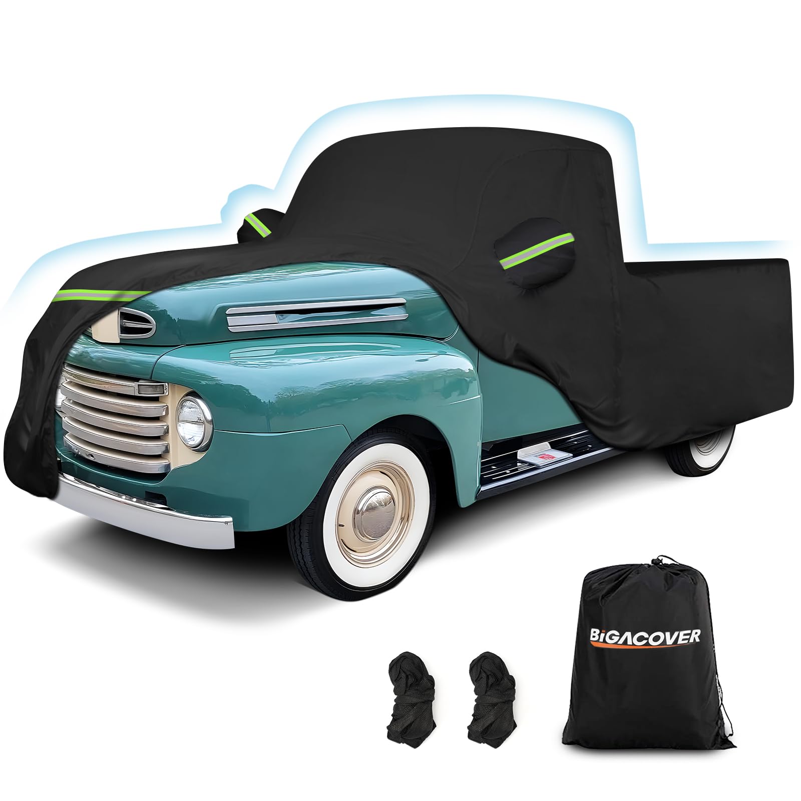 Car Cover For Ford F100 Truck Cover, 420D Oxford Waterproof All Weather Heavy Duty Protection With Zipper Windproof For 1948-198