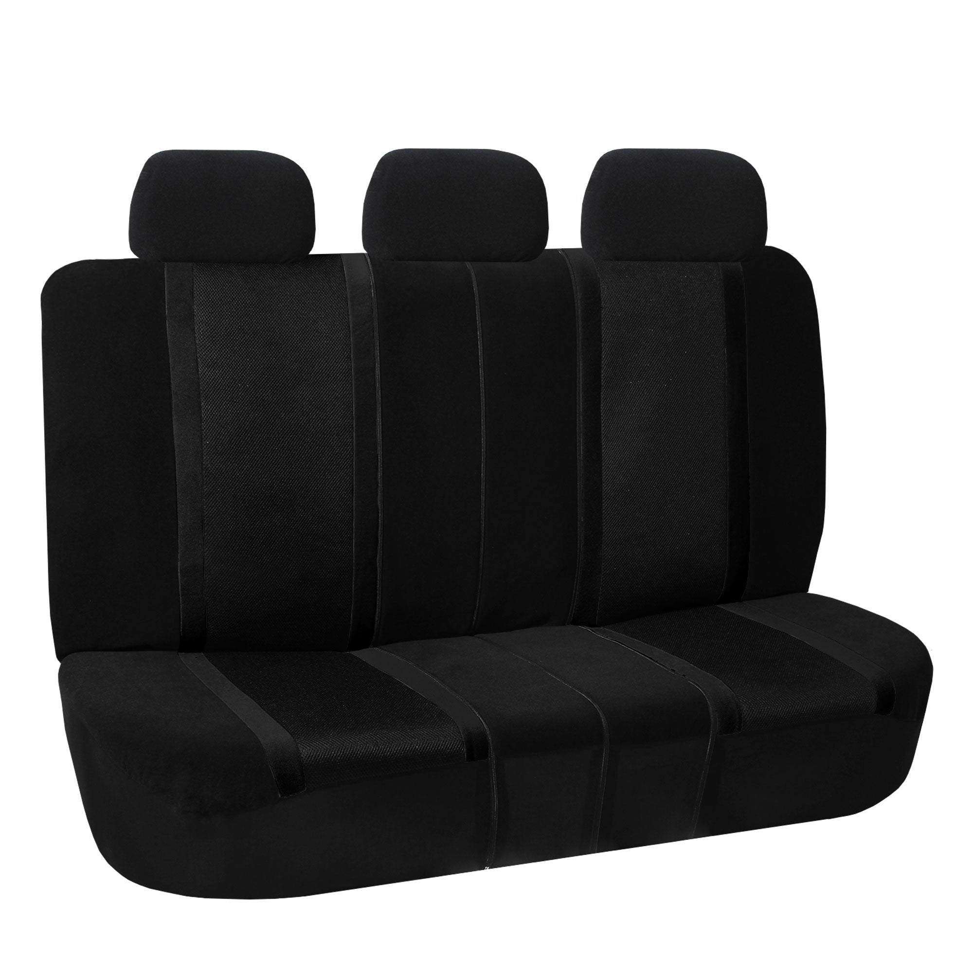 Fh Group Automotive Seat Cover Universal Fit Rear Seat Cover Sports Solid Black Seat Cover For Back Seat Split Bench Car Seat Pr