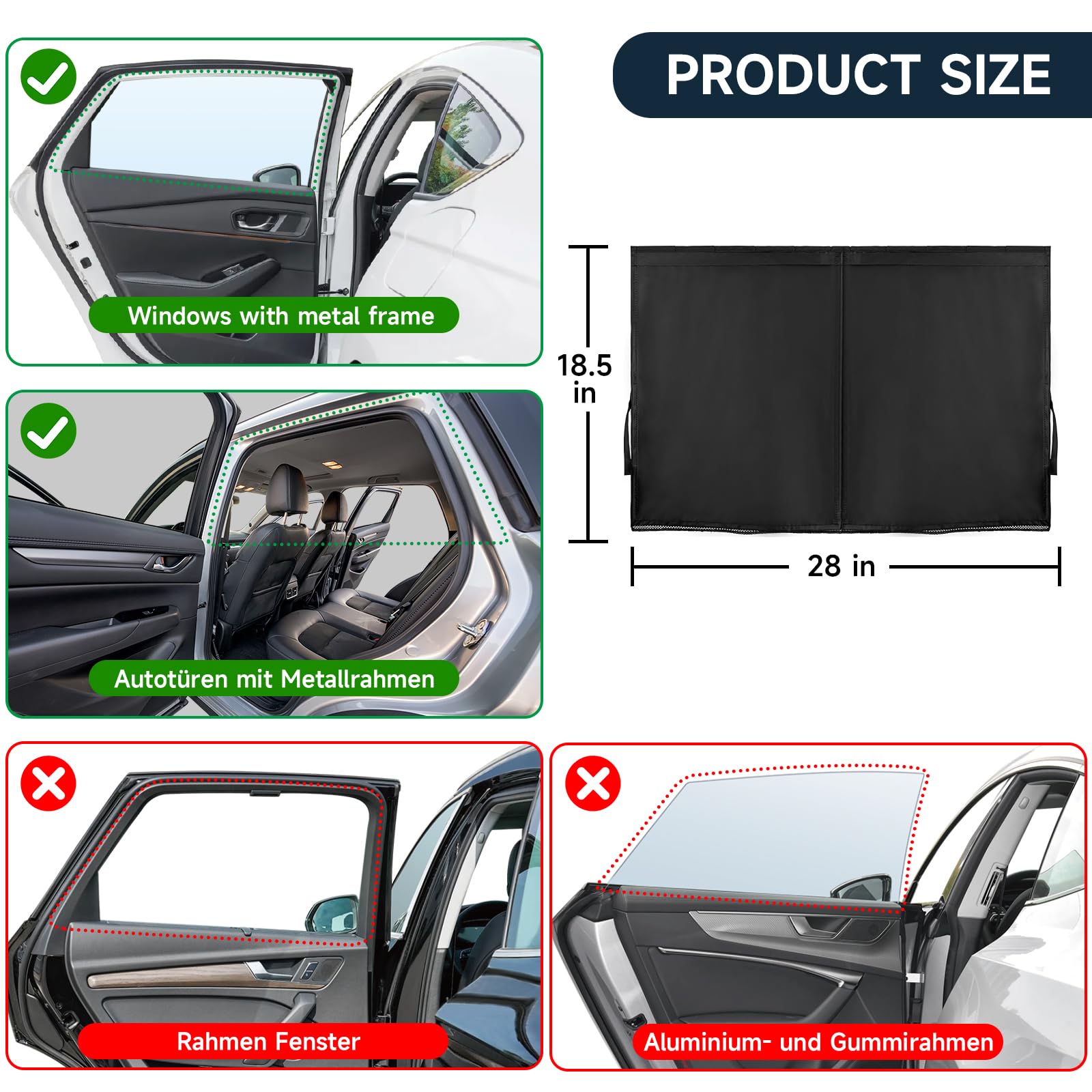 Car Window Shades for Baby, Side Window Sun Shades Blocks Heat and UV Rays Glare,Magnetic Car Privacy Safe Curtains for Back Win