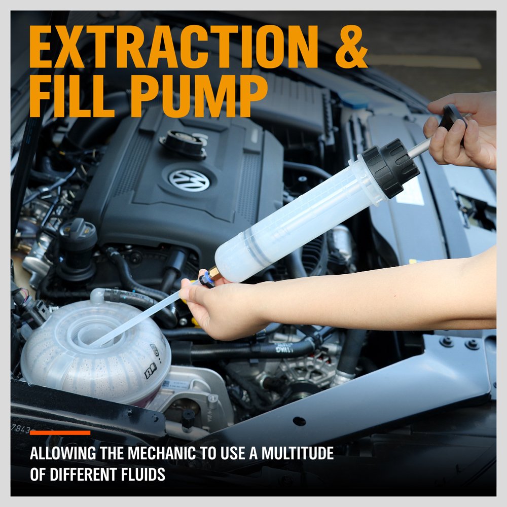 Horusdy 200Cc Fluid Extractor, Oil Extractor/Oil Syringe, Fluid Syringe Pump Manual Suction Vacuum Fuel Car Transfer