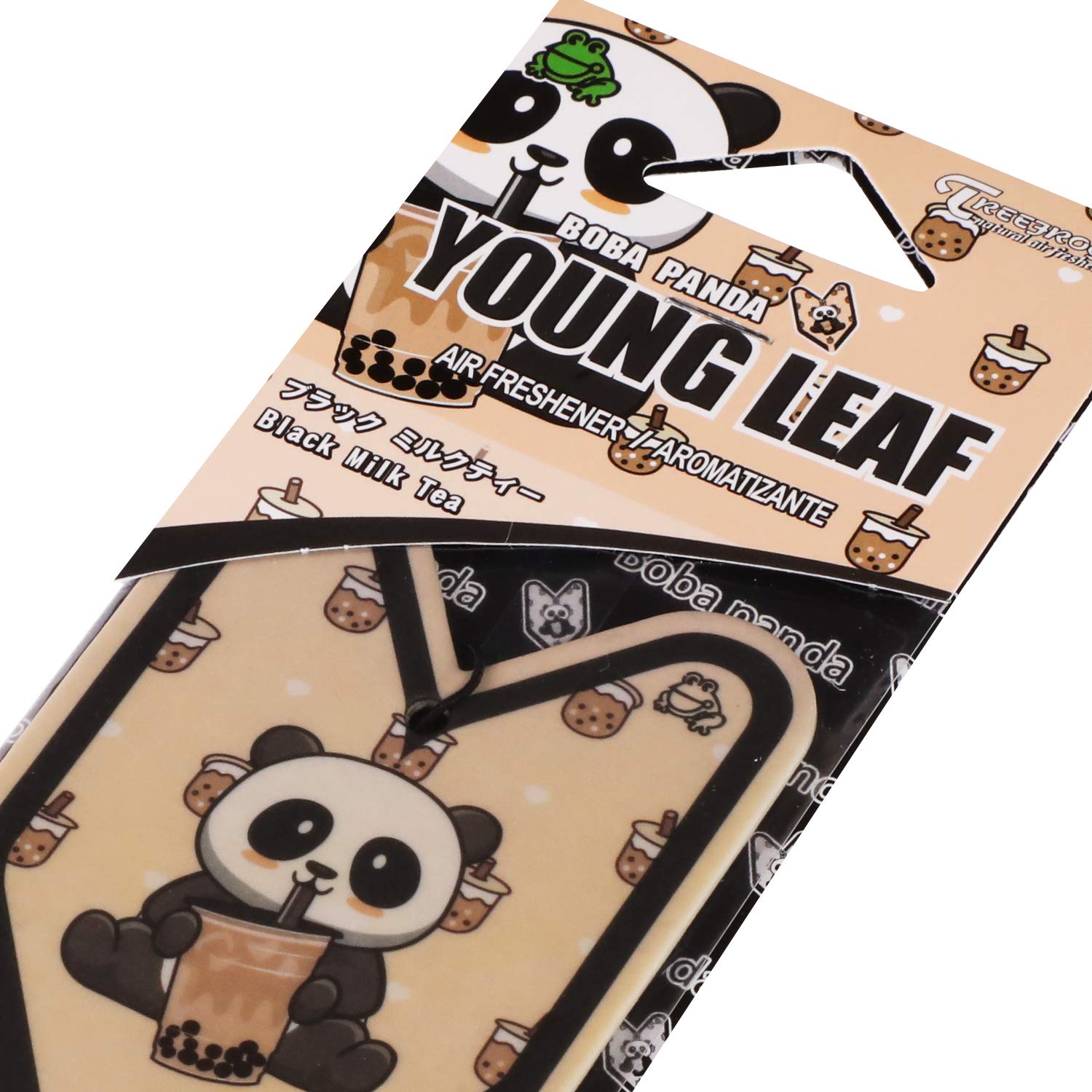 Treefrog Ylbp01 Paper Young Leaf Wakaba Hanging Air Freshener For Home Office Car In-Door, Black Mike Tea Scent