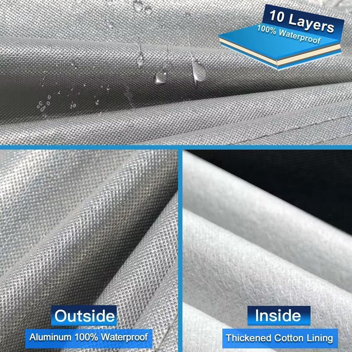 Holthly 10 Layers SUV Car Cover Custom Fit for Toyota 4Runner (2002-2024) Waterproof All Weather for Automobiles, Full Cover Rai