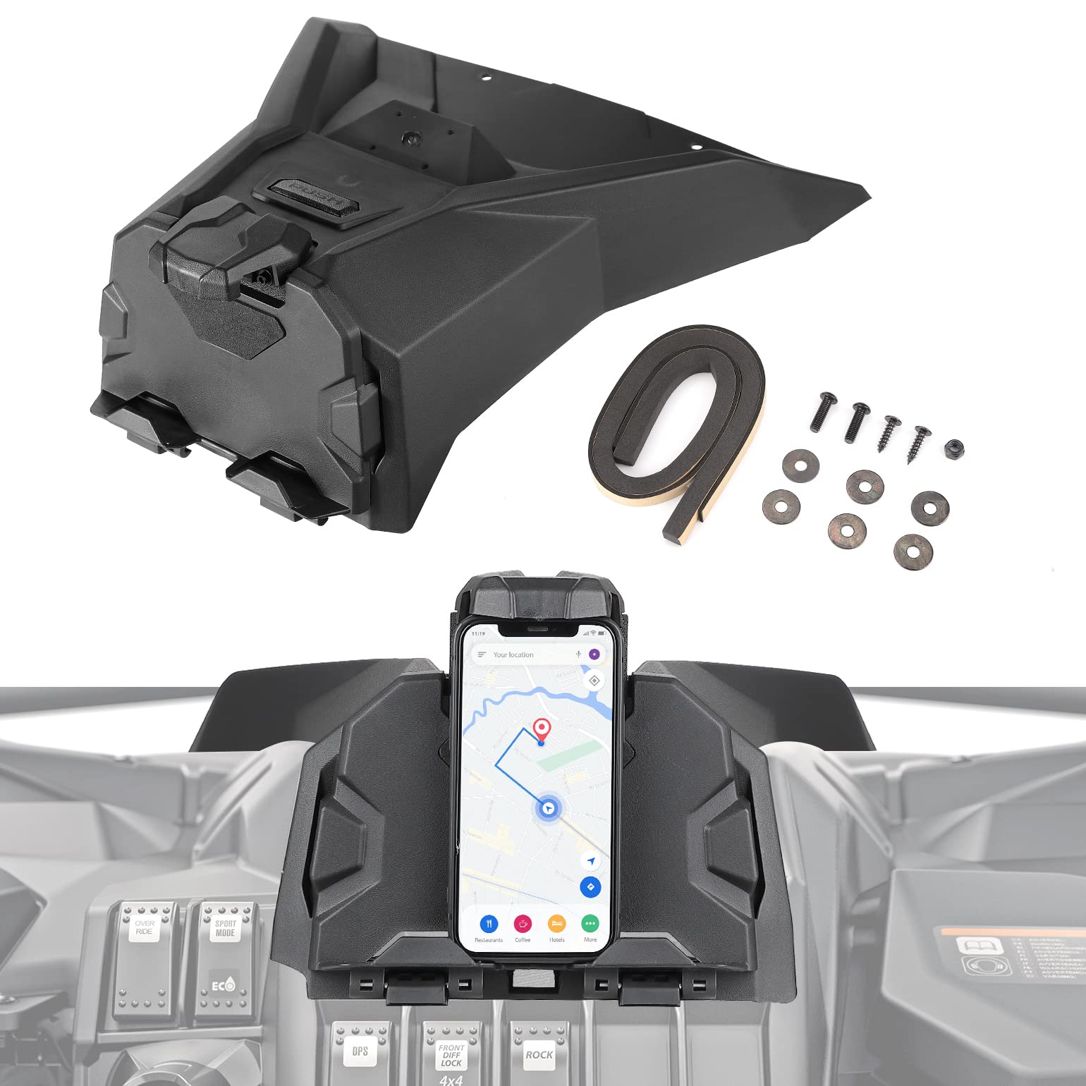 KEMIMOTO Electronic Device Holder Compatible with Can-Am Maverick Sport Trail 2019-2025, Commander GPS Tablet Mount 2021-2025 St