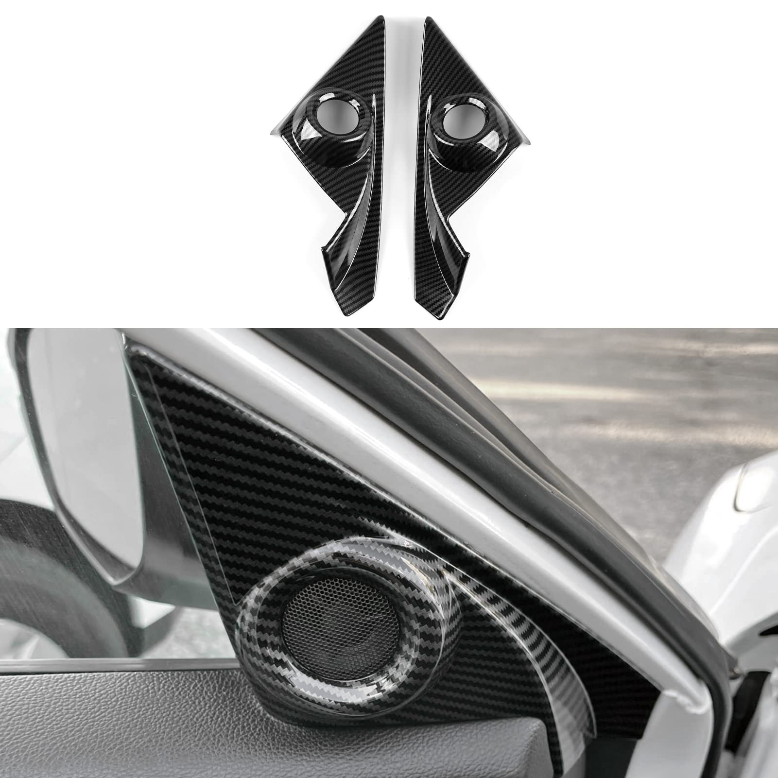 BRMYL Armrest Storage Box Cover Decals for Honda Civic 2016 2017 2018 2019 2020 2021 10th Gen Accessories ABS Carbon Fiber Stick