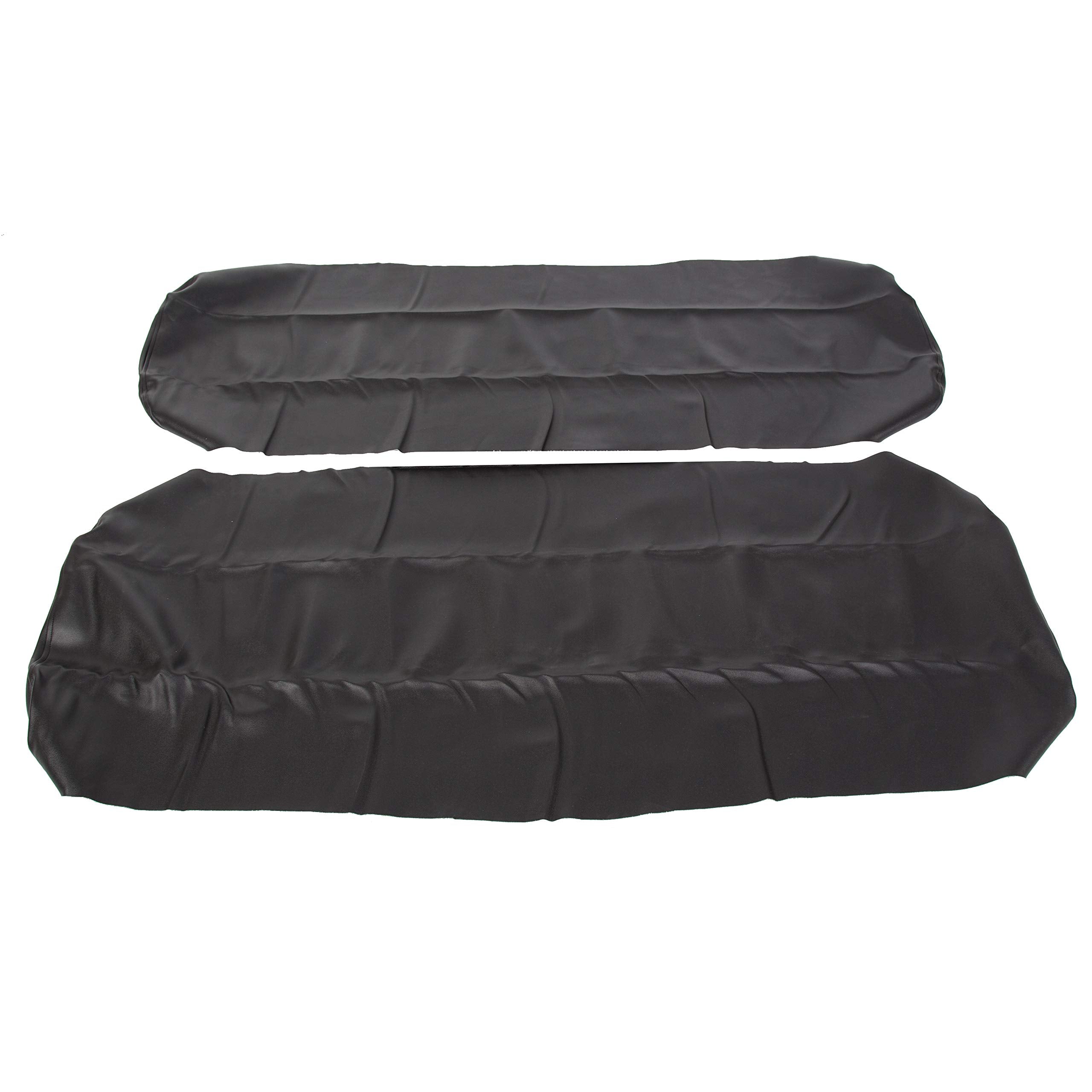 ECOTRIC Black Faux Leather Seat Cover Replacement Set for 2002-2009 Polaris Ranger 500-900 & Crew UTV - Standard Size
