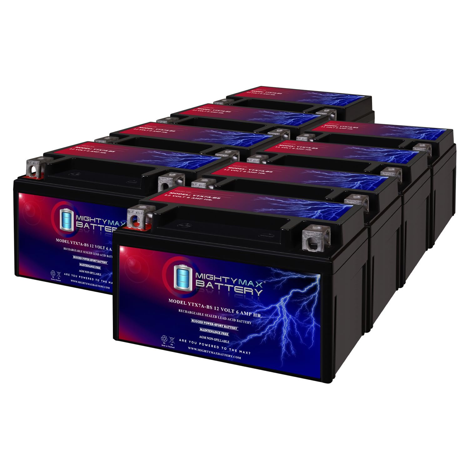 Mighty Max Battery Ytx7A-Bs Battery For Tao Tao 50Cc Scooter 2009 (8 Pack)