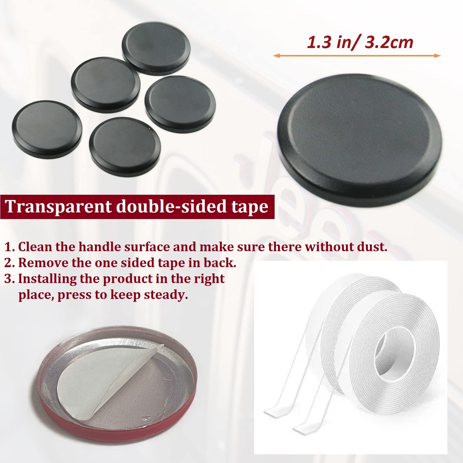 Side Door Handle Covers+Push Button Knobs Covers Parts Trim Fits For Jeep Wrangler Accessories Jk Jku Sahara Unlimited 2007-2018 Exterior Grab Handles Pull Jk Mods Decoration (Aluminum Black, 10 Pcs)