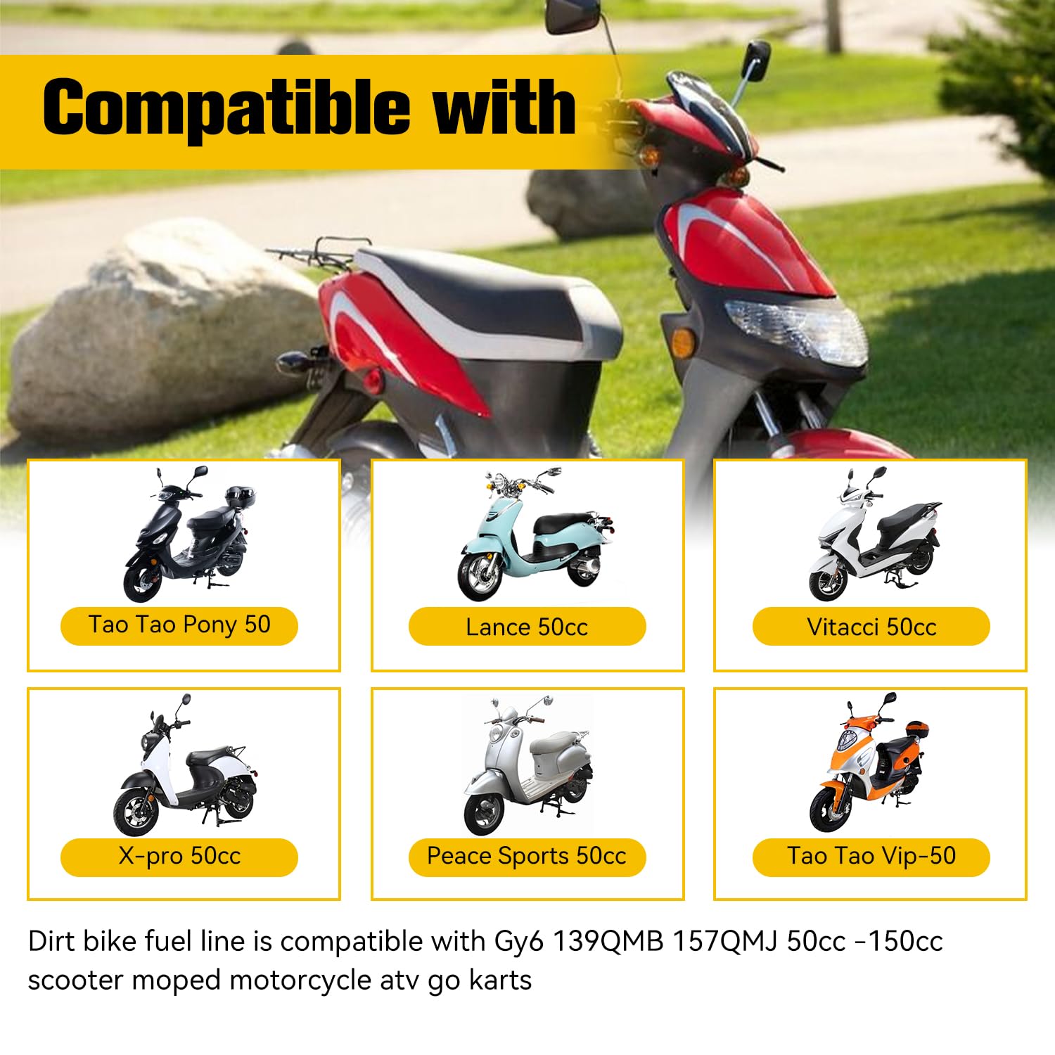 Gas Hose Line Fuel Filter Spring Clips for 110cc 50cc 125cc 150cc Kazuma Meerkat Redcat Falcon Taotao ATV Dirt Bike Scooter Quad