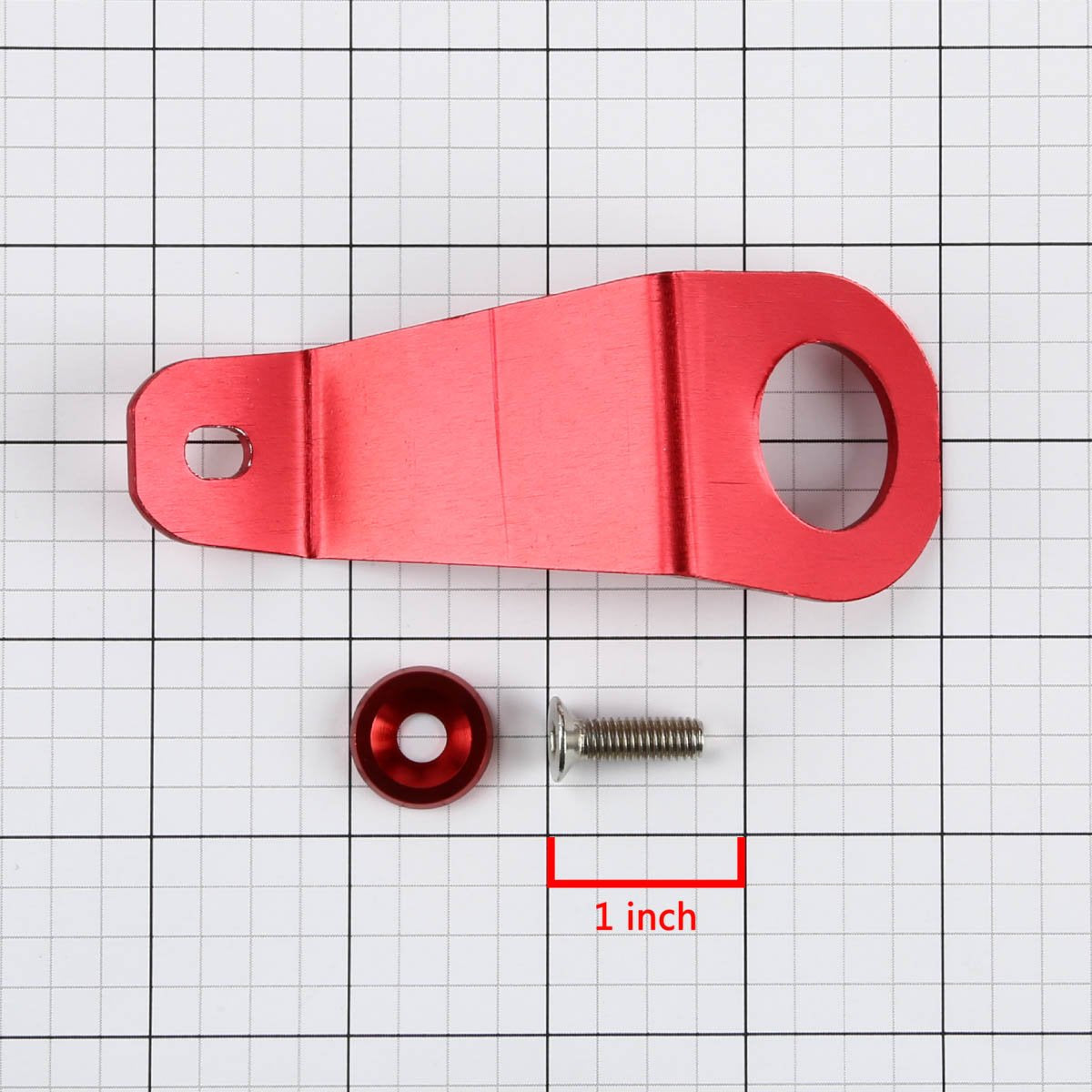 Compatible With Honda Civic Eg Billet Aluminum Radiator Stay Mount Bracket+Washer (Red)