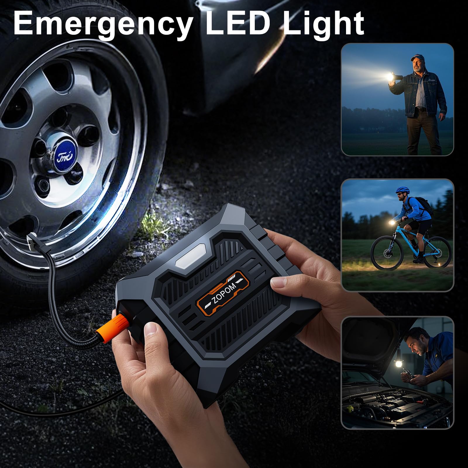 Tire Inflator Portable Air Compressor DC 12V Air Compressor Portable with Digital Pressure Gauge Air Pump for Car Tires - Car Ac
