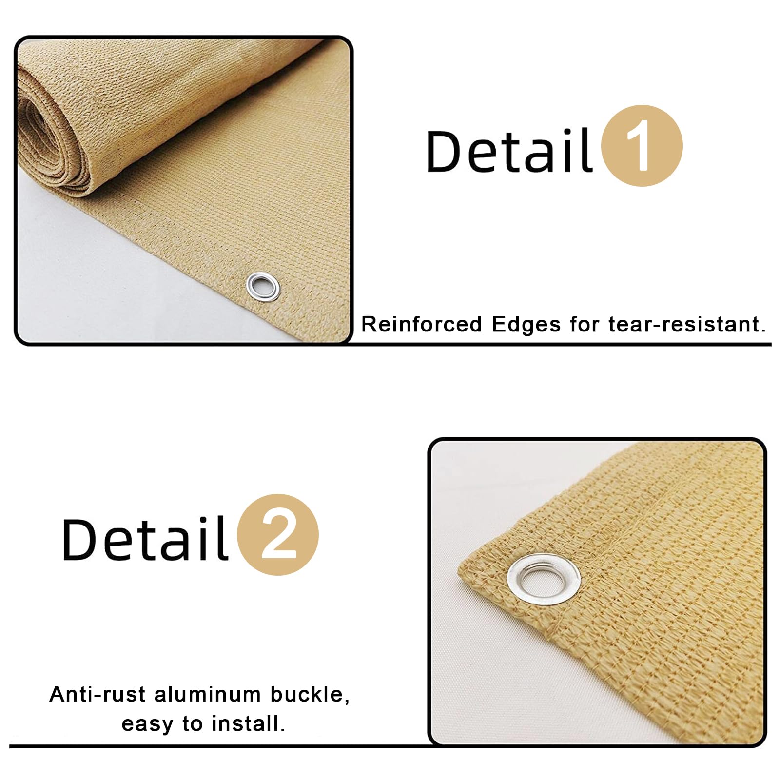 Sunlax 3X10 Sand Balcony Privacy Screen Fence Windscreen Cover Fabric Shade Netting Mesh Cloth With Grommets Uv Protection For P