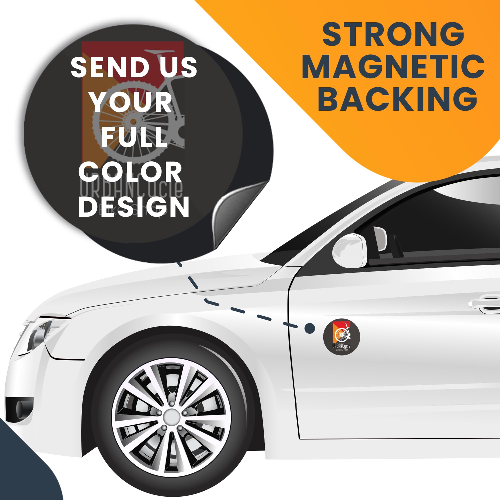 Magnet Me Up Customizable 30 Mil Round Magnet- 5    Weatherproof Car Magnet For Businesses, Sports Teams, Fundraisers & Personal